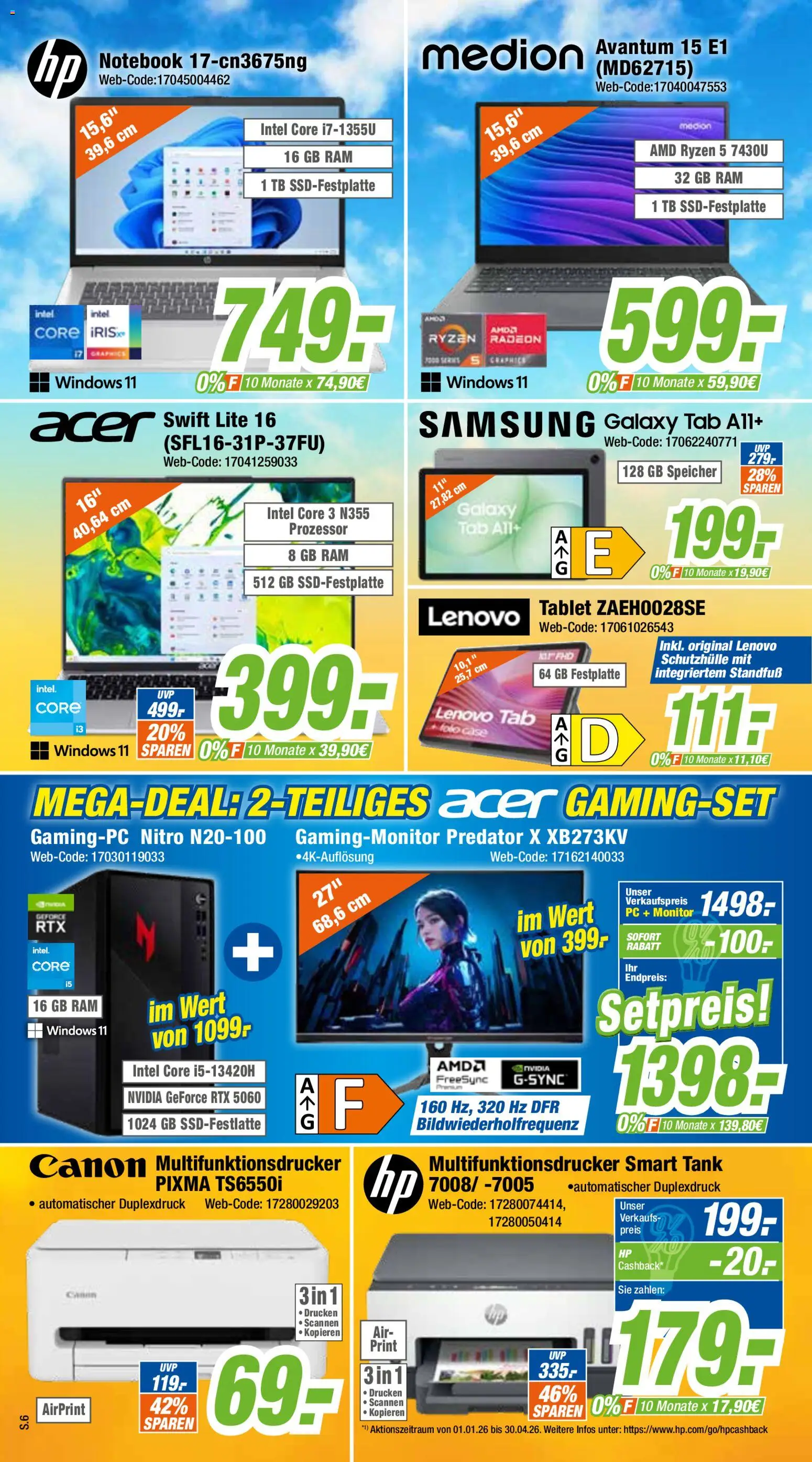 Expert Giessen – gültig ab 24.01.2026 | Seite: 6 | Produkte: Lenovo, Samsung, Tablet, Monitor