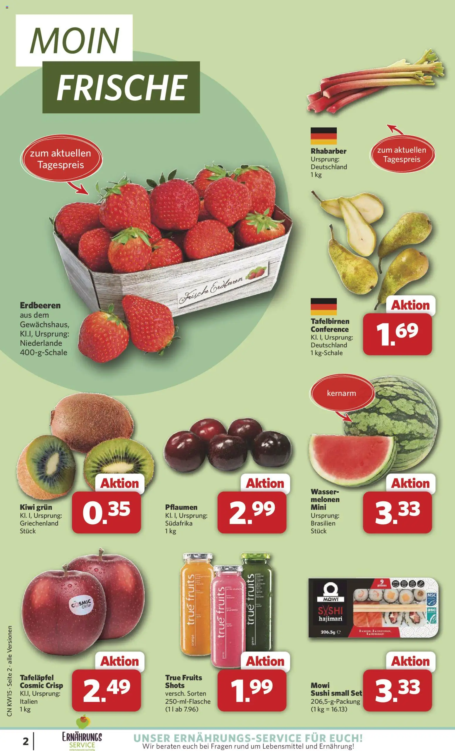 Combi Prospekt 	 – gültig ab 07.04.2026 | Seite: 2 | Produkte: Pflaumen, Rhabarber, Erdbeeren, Kiwi