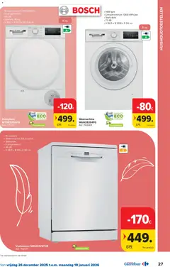 Carrefour folder  - Voorbeeld van een folder van Carrefour, geldig van 26.12.2025 | Pagina: 27 | Producten: Wasmachine, Vaatwasser, Gewicht