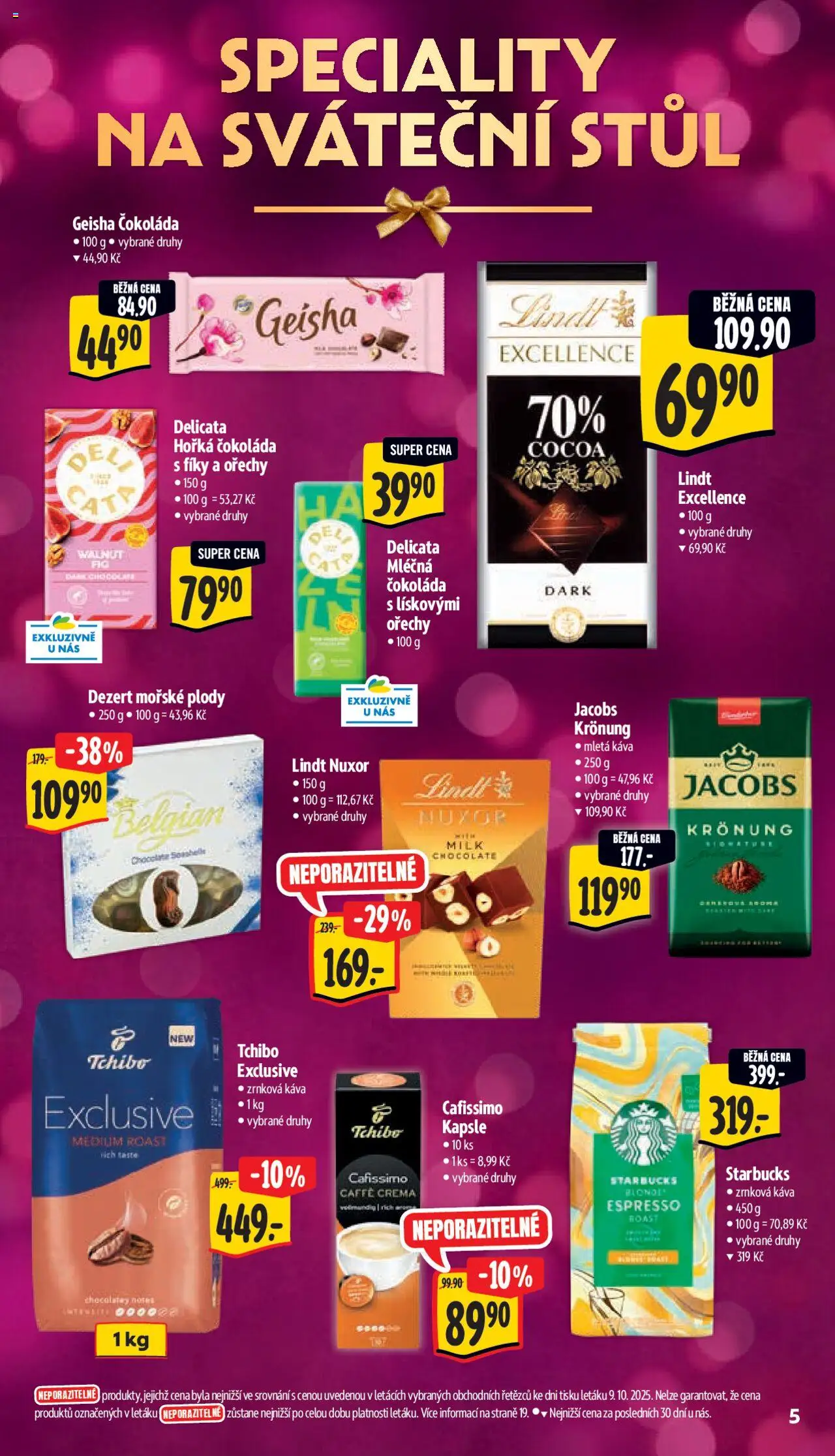 Albert leták - Supermarket od 15.10.2025 | Strana: 11 | Produkty: Lindt, Stůl, Geisha, Cafissimo