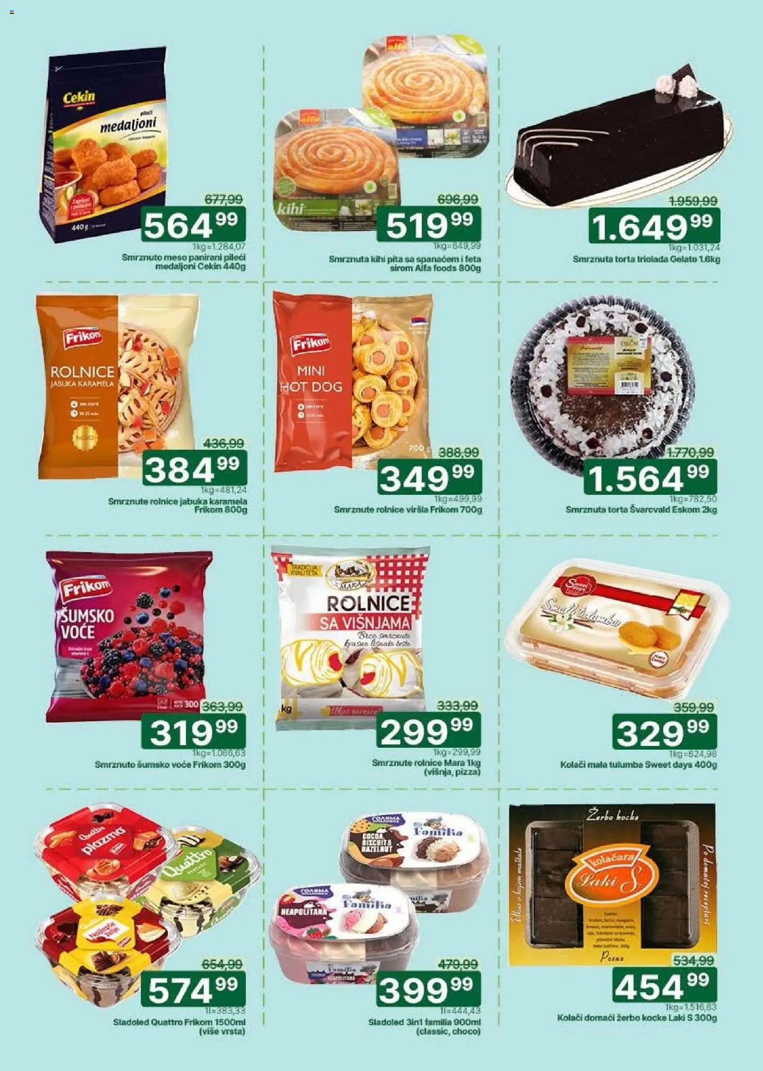 Univerexport katalog - važi od 02.03.2026 | Strana: 11 | Proizvode: Sladoled, Pita, Hot dog, Torta