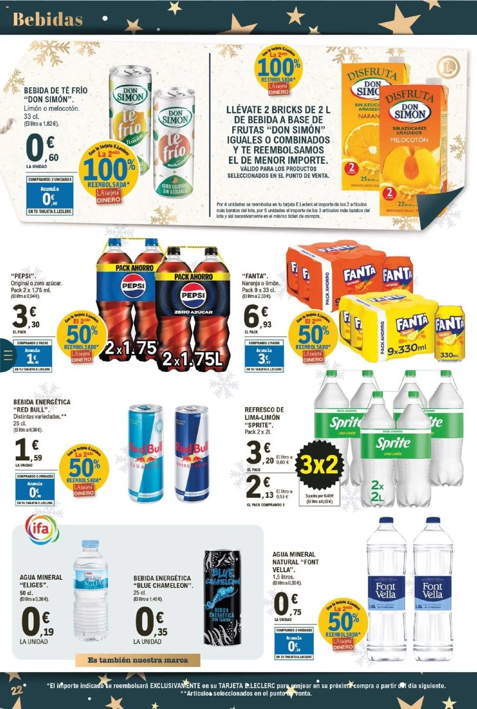 E.Leclerc folleto │ válido desde el 26.12.2025 | Página: 22 | Productos: Té, Πρίζες, Agua mineral