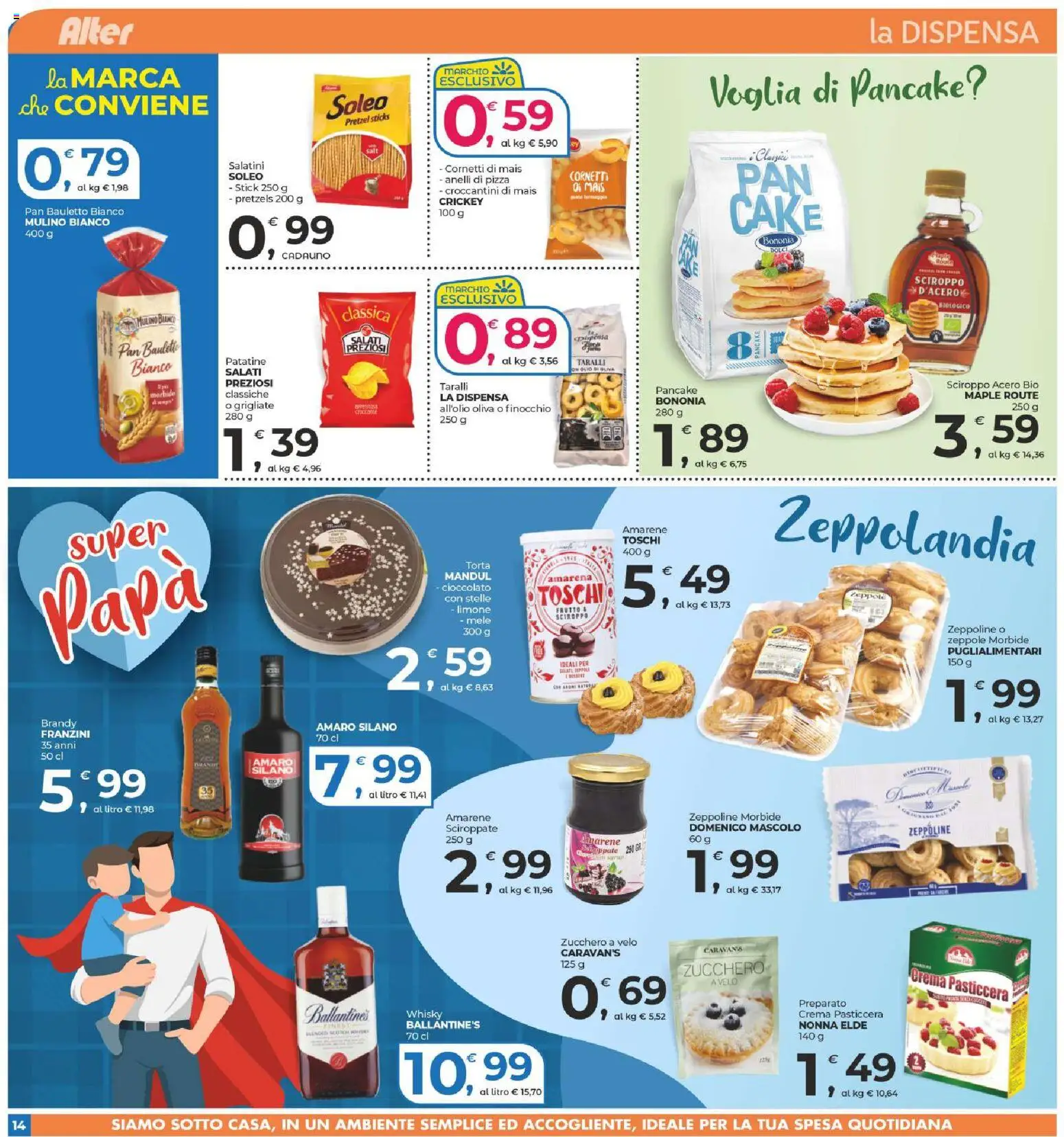 Volantino Alter Discount del 13.03.2026 | Pagina: 14 | Prodotti: Salatini, Mele, Taralli, Brandy