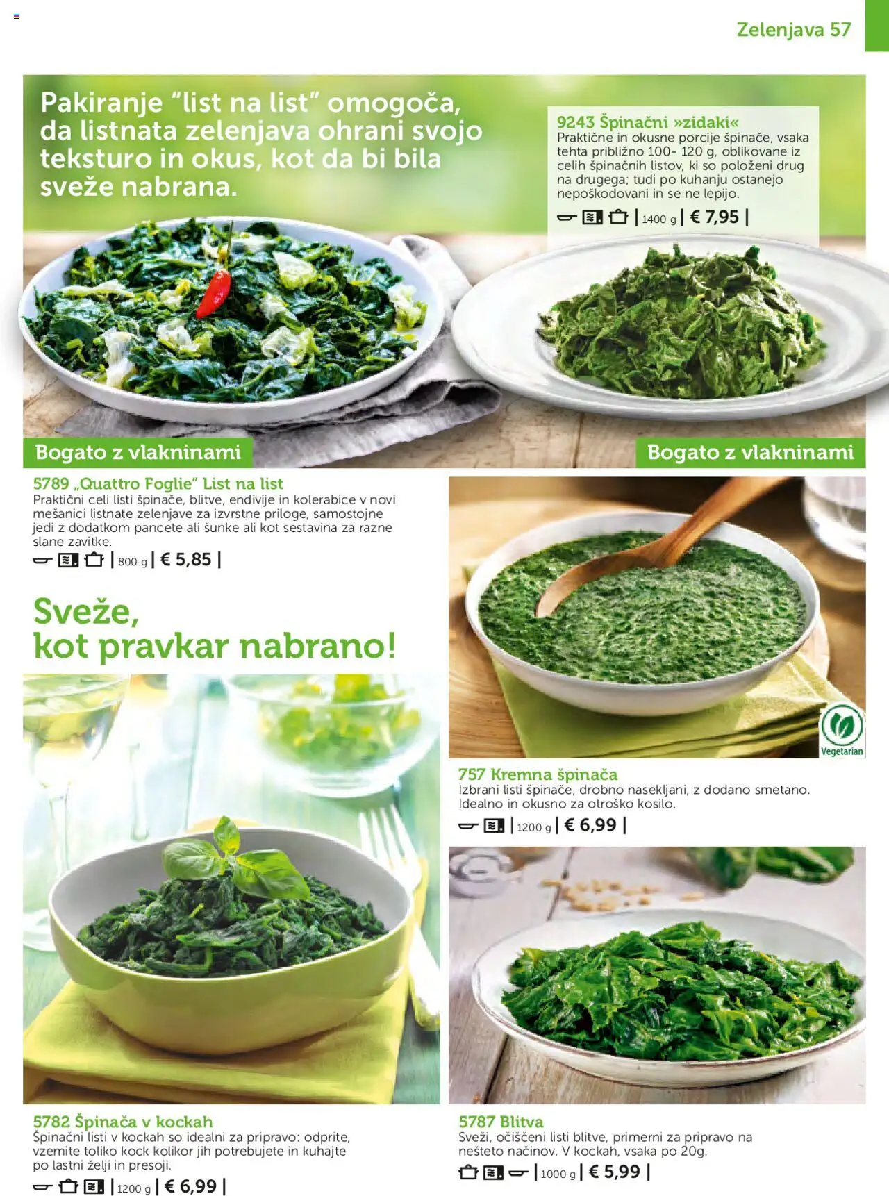 Bofrost katalog │ velja od 01.05.2025 | Stran: 57 | Izdelki: Zelenjava