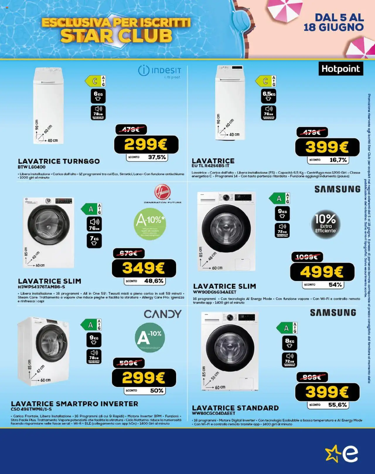 Volantino Euronics del 05.06.2025 | Pagina: 17 | Prodotti: Centrifuga, Lavatrice, Samsung