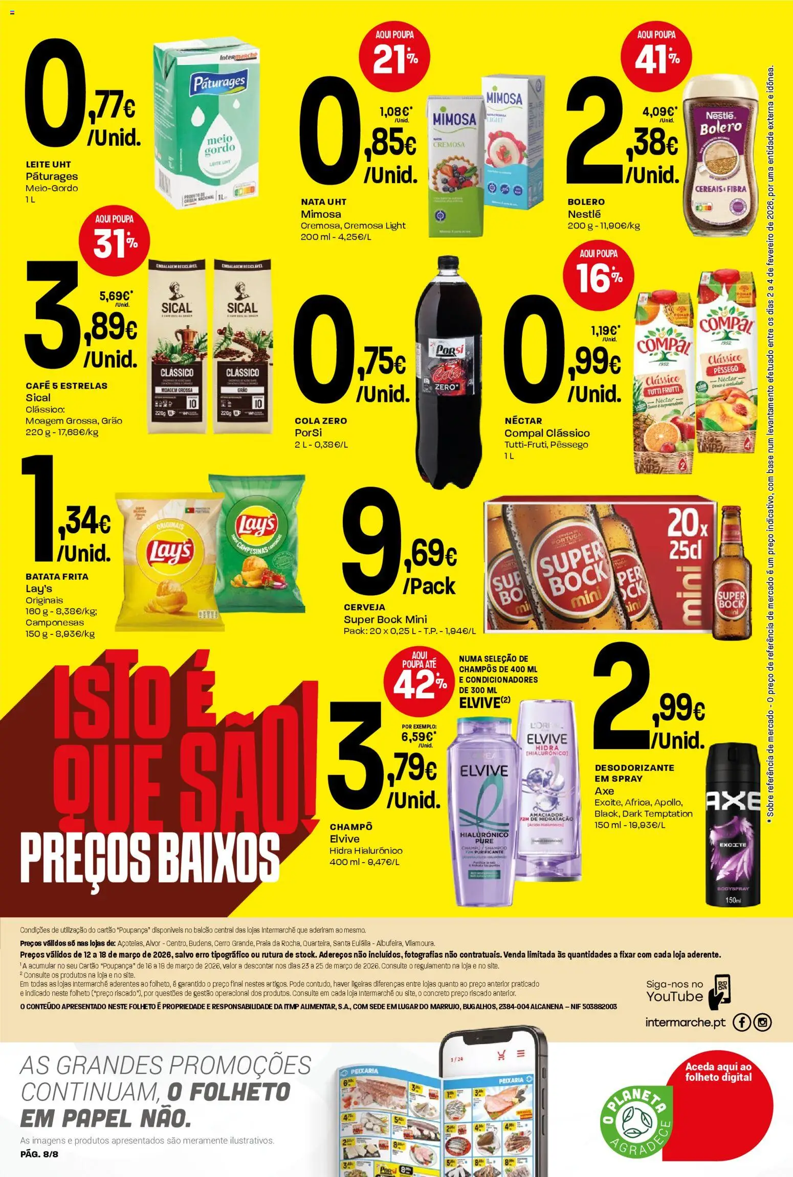 Intermarché Folheto Mini │ válido de 12.03.2026 | Página: 8 | Produtos: Batata, Base, Leite, Café