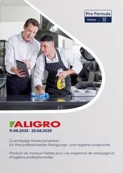 Vorschau von dem Prospekt - Aligro Aktionen Diversey Schlieren, Gossau SG, Frauenfeld, Rapperswil-Jona, Sargans, Bern, Brüttisellen, Pratteln, Emmen, Spreitenbach ab 13.08.2025