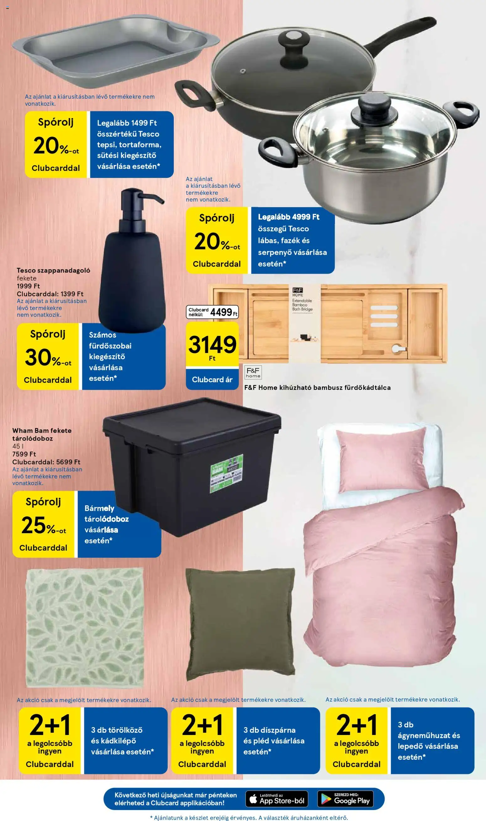 Tesco akciós ujság - amely érvényes a következő dátumtól: 16.04.2026 | Oldal: 31 | Termékek: Lepedő, Serpenyő, Pléd, Díszpárna