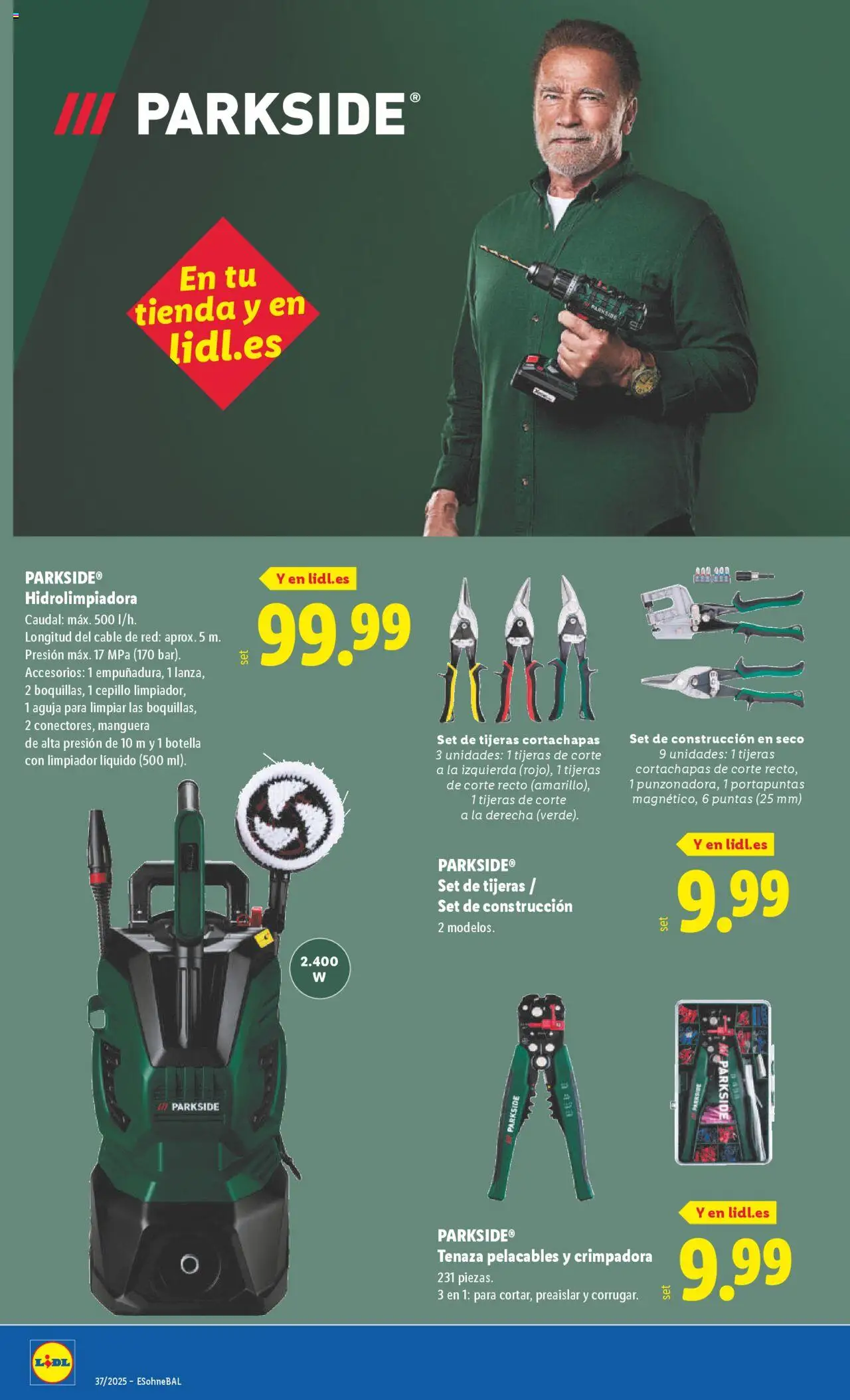 Lidl folleto de bazar │ válido desde el 08.09.2025 | Página: 4 | Productos: Cepillo, Hidrolimpiadora, Manguera, Cable