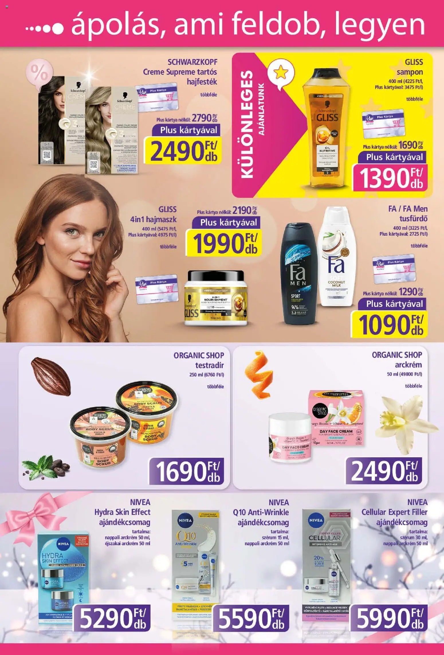 Plus Market akciós ujság - amely érvényes a következő dátumtól: 06.11.2025 | Oldal: 4 | Termékek: Arckrém, Sampon, Hajmaszk, Tusfürdő