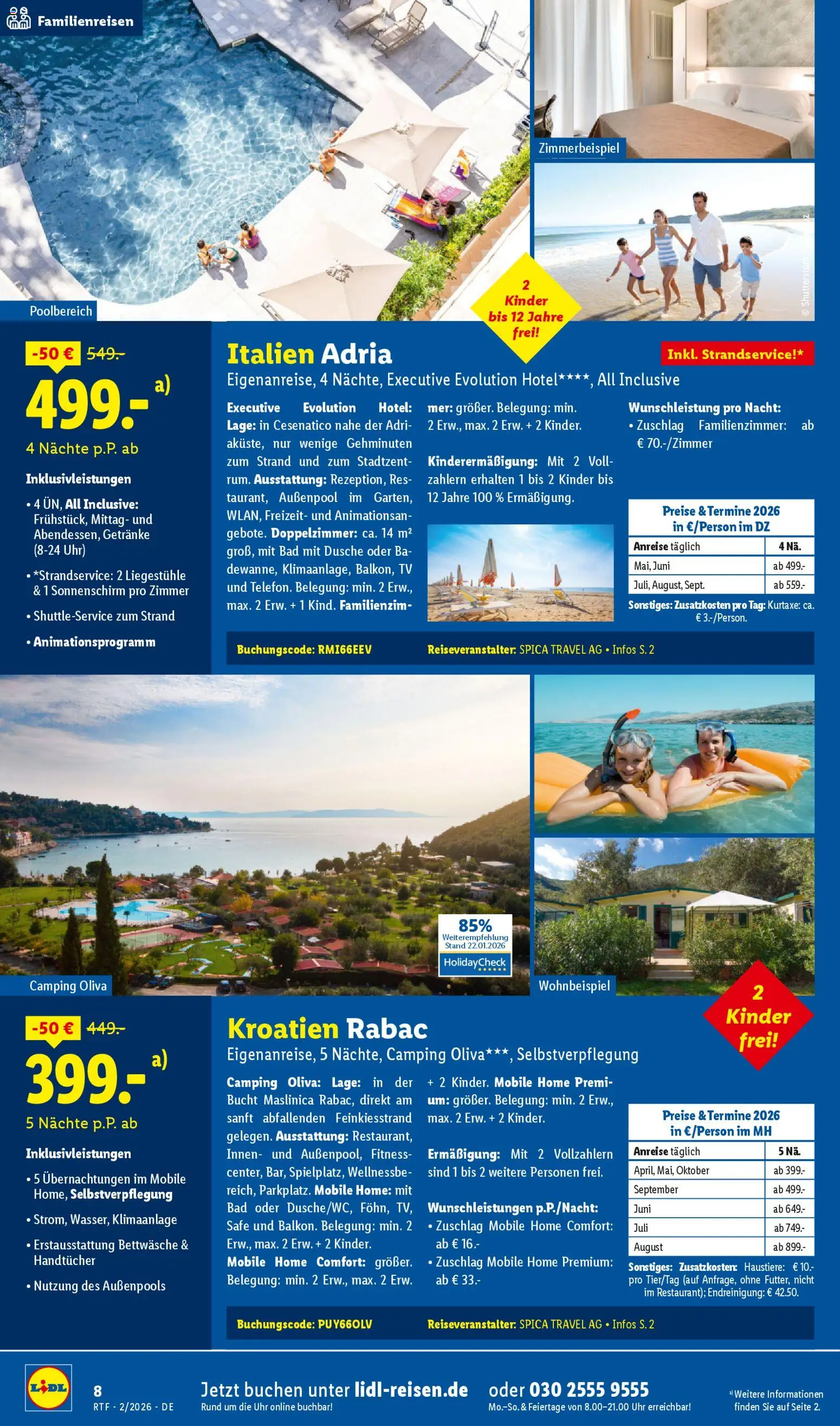 Lidl Reisen Prospekt 	 – gültig ab 14.02.2026 | Seite: 8 | Produkte: Klimaanlage, Bettwäsche, Bad, Sonnenschirm
