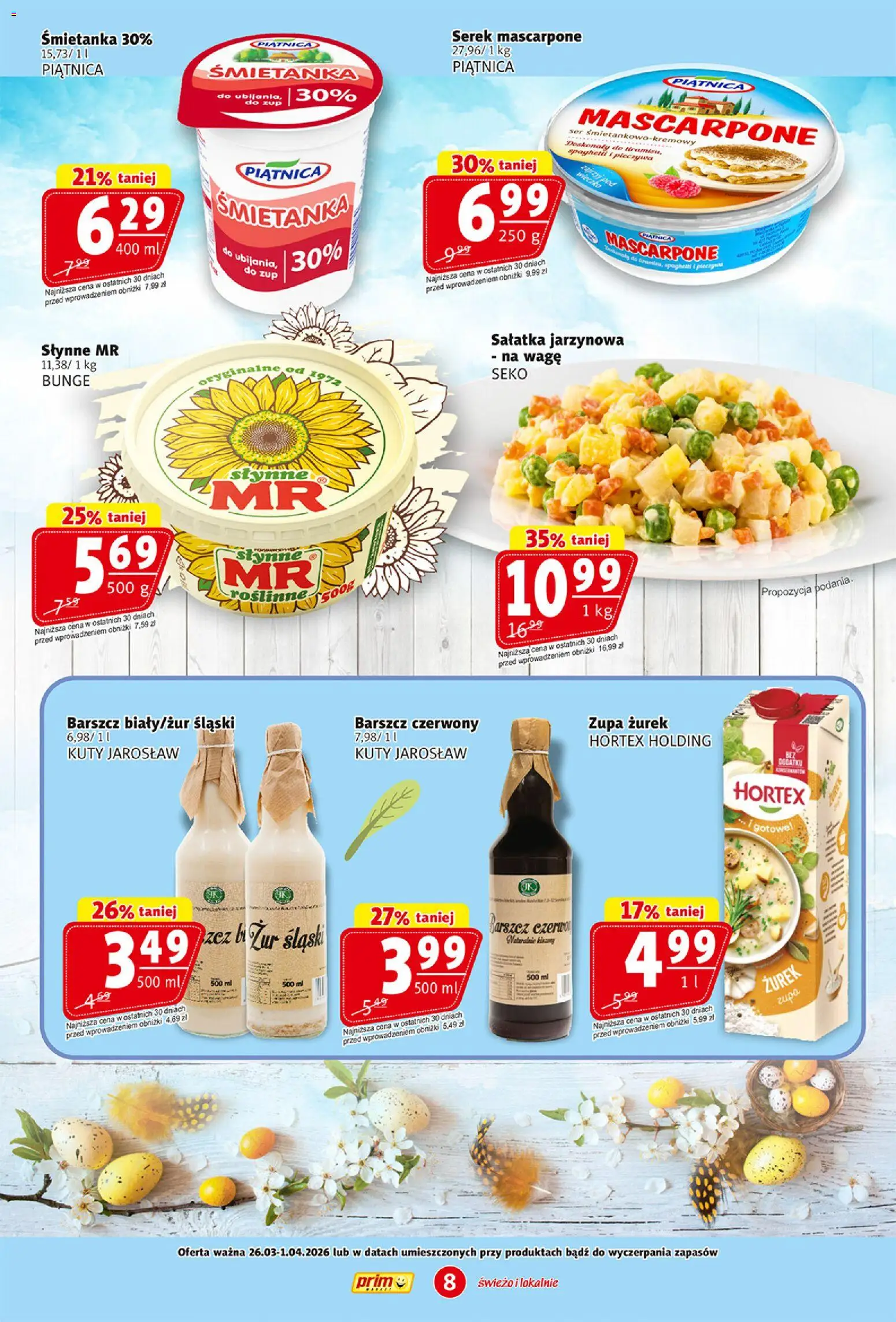 Prim Market gazetka od 26.03.2026 | Strona: 8 | Produkty: Serek, Mascarpone, Ser, Sałatka