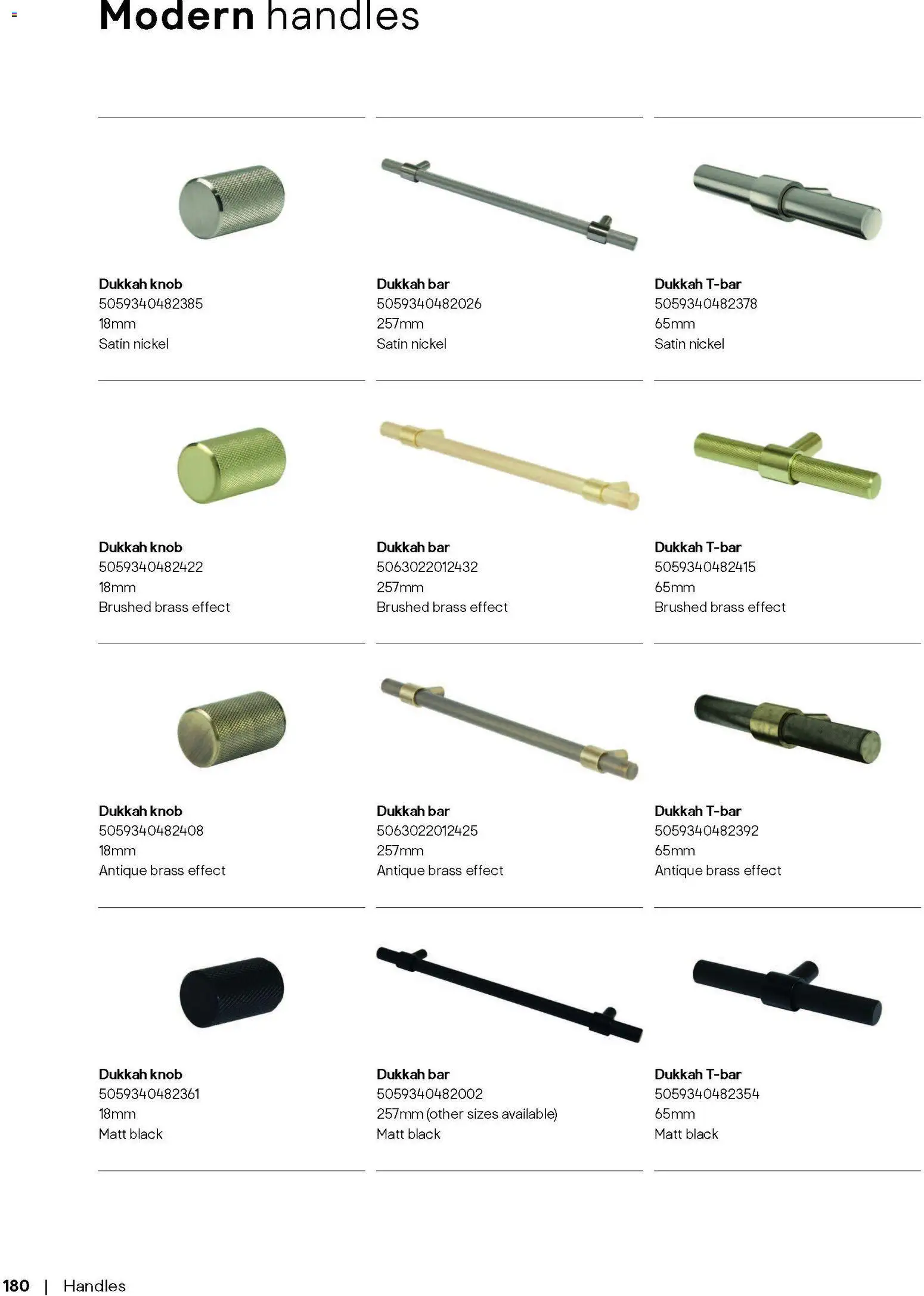 {H1} | Page: 180 | Products: Handles, Knob