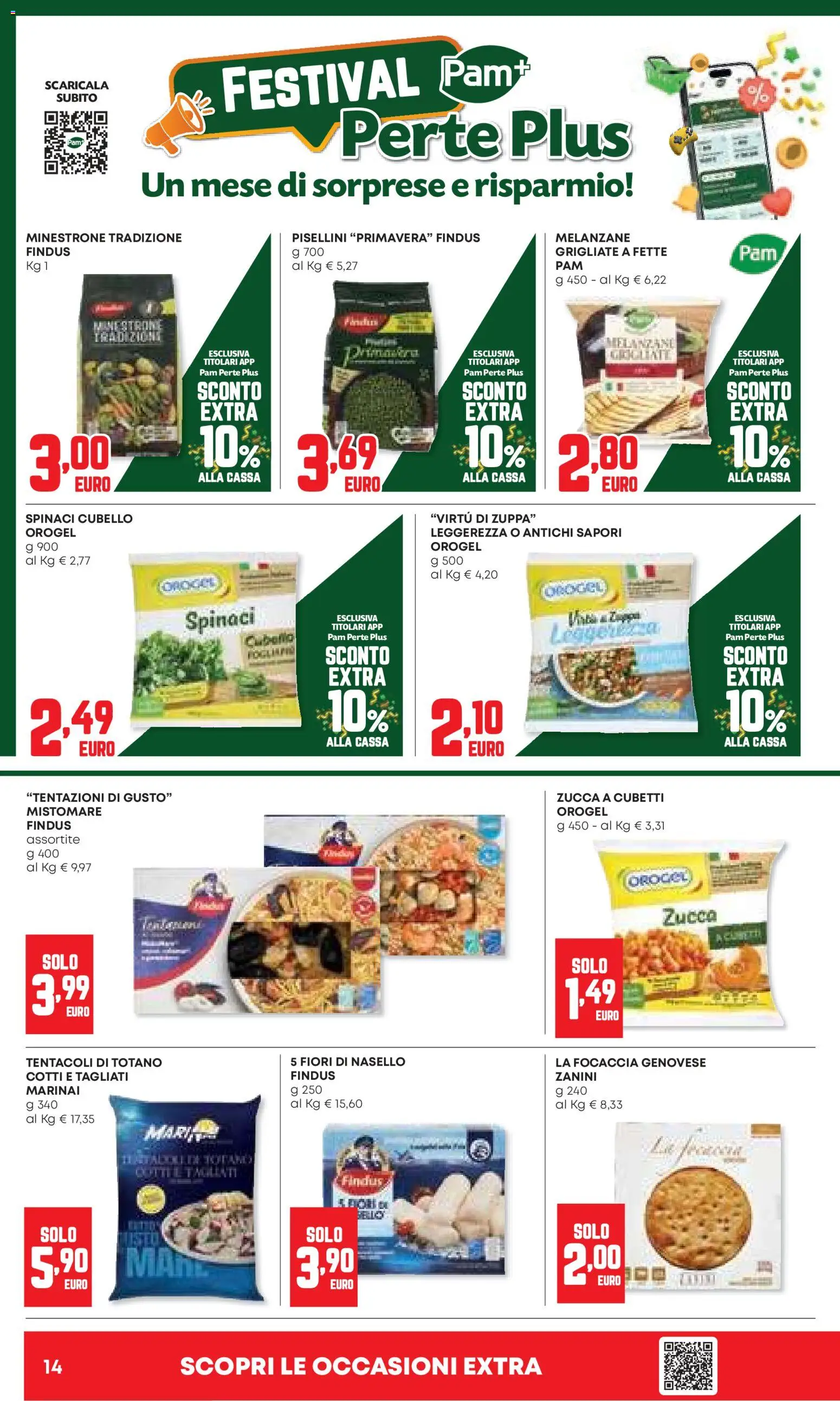 Volantino Panorama del 06.11.2025 | Pagina: 14 | Prodotti: Minestrone, Focaccia, Spinaci, Nasello