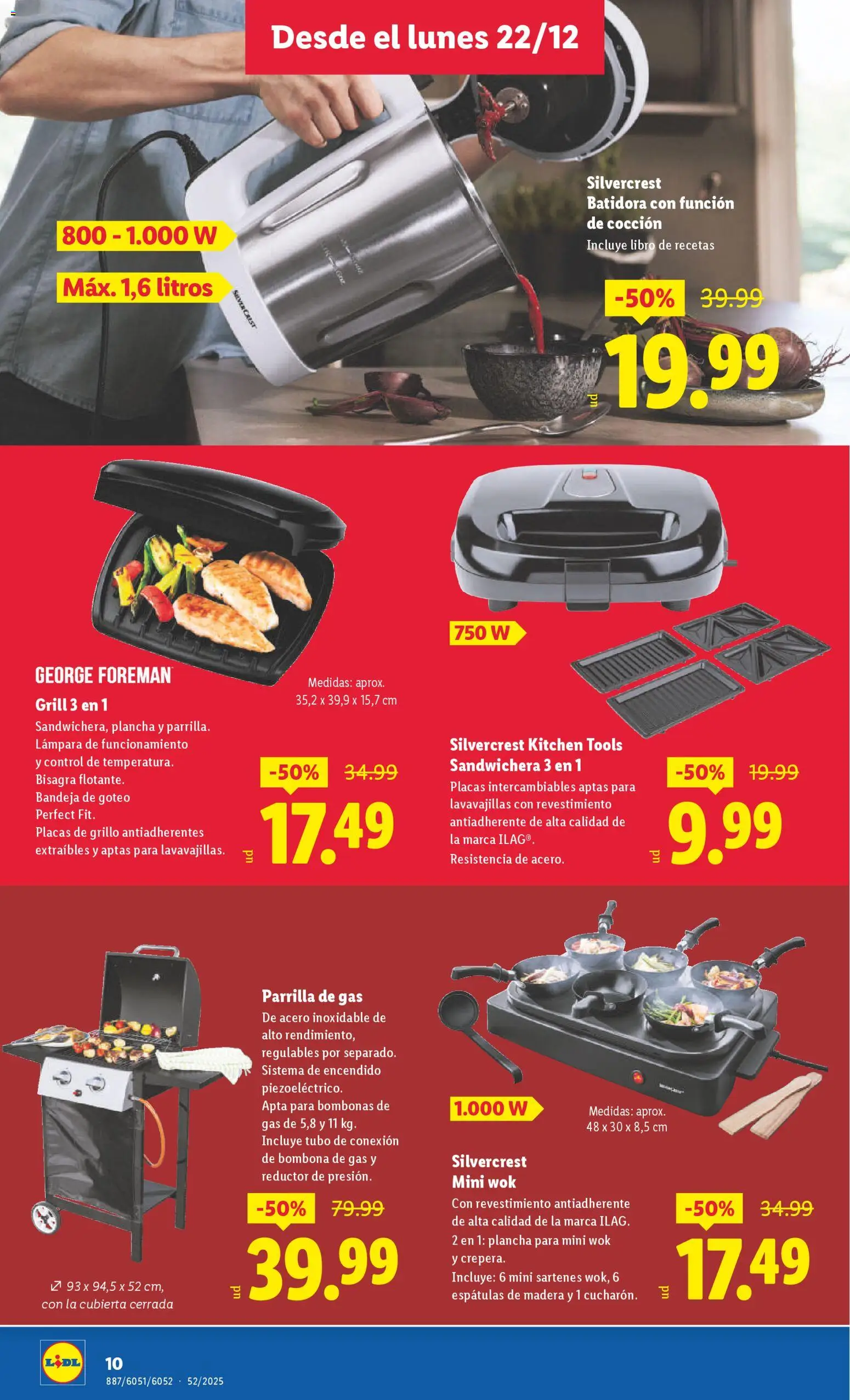 Lidl - Parque Comercial Taralpe │ válido desde el 22.12.2025 | Página: 10 | Productos: Parrilla, Plancha, Bandeja, Lámpara
