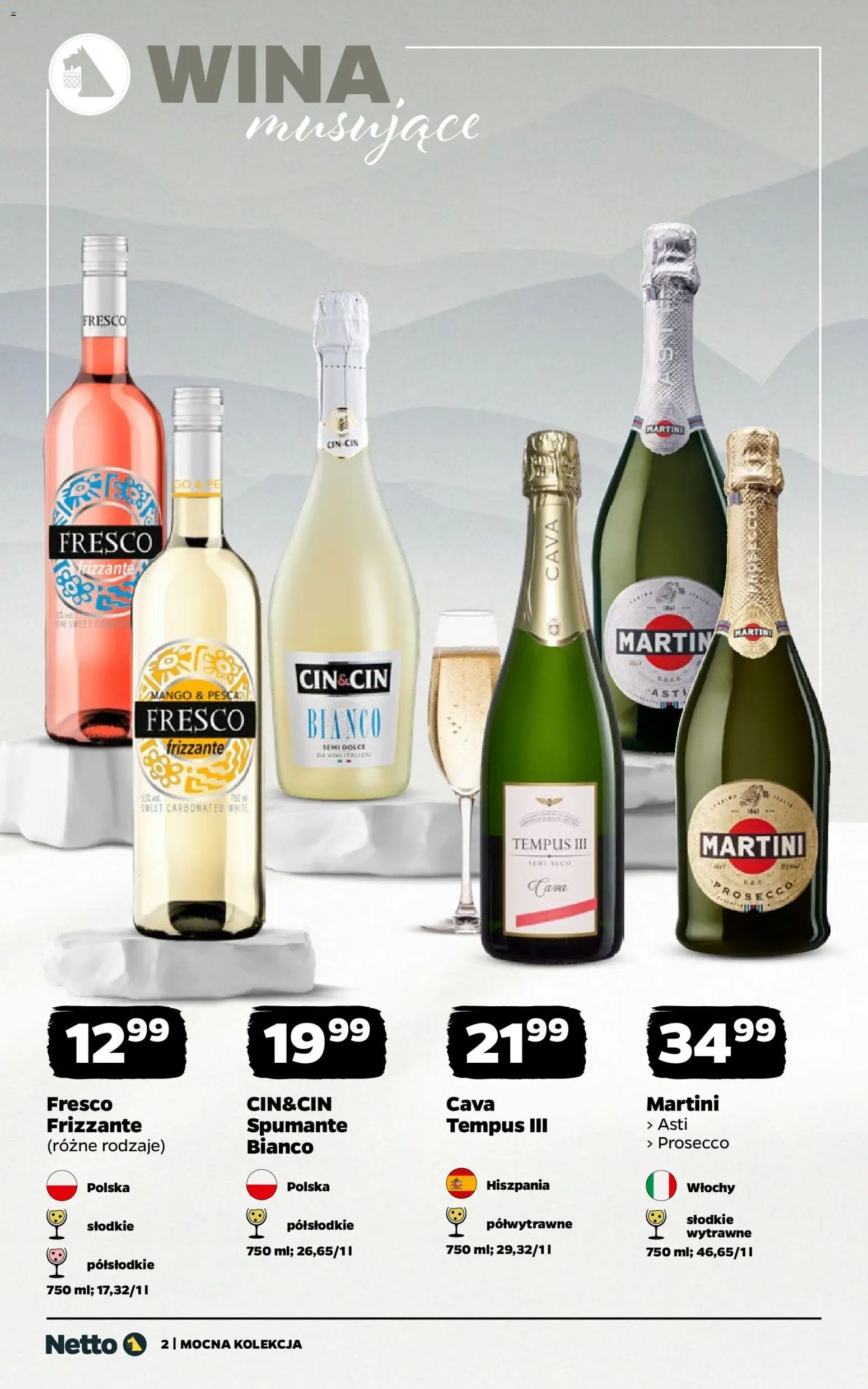 Netto gazetka - Wina od 19.01.2026 | Strona: 2 | Produkty: Mango, Martini, Fresco, Prosecco