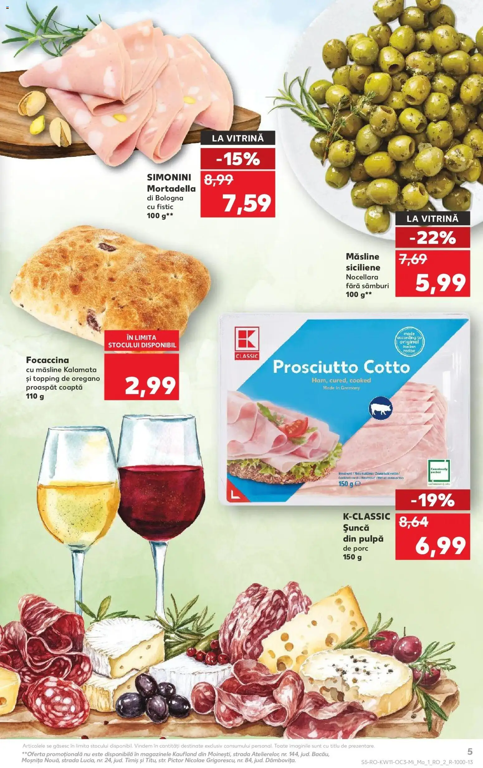 Noul catalog Kaufland – valabil de la 11.03.2026 | Pagină: 5 | Produse: Vitrină, Măsline, Șuncă, Fistic