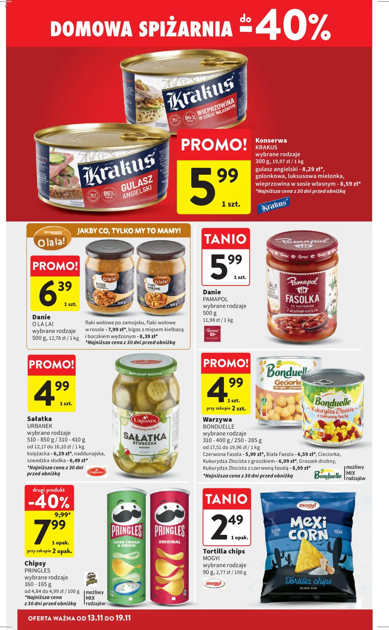 Intermarche Gazetka od 13.11.2025 | Strona: 32 | Produkty: Groszek, Kukurydza, Gulasz angielski, Flaki