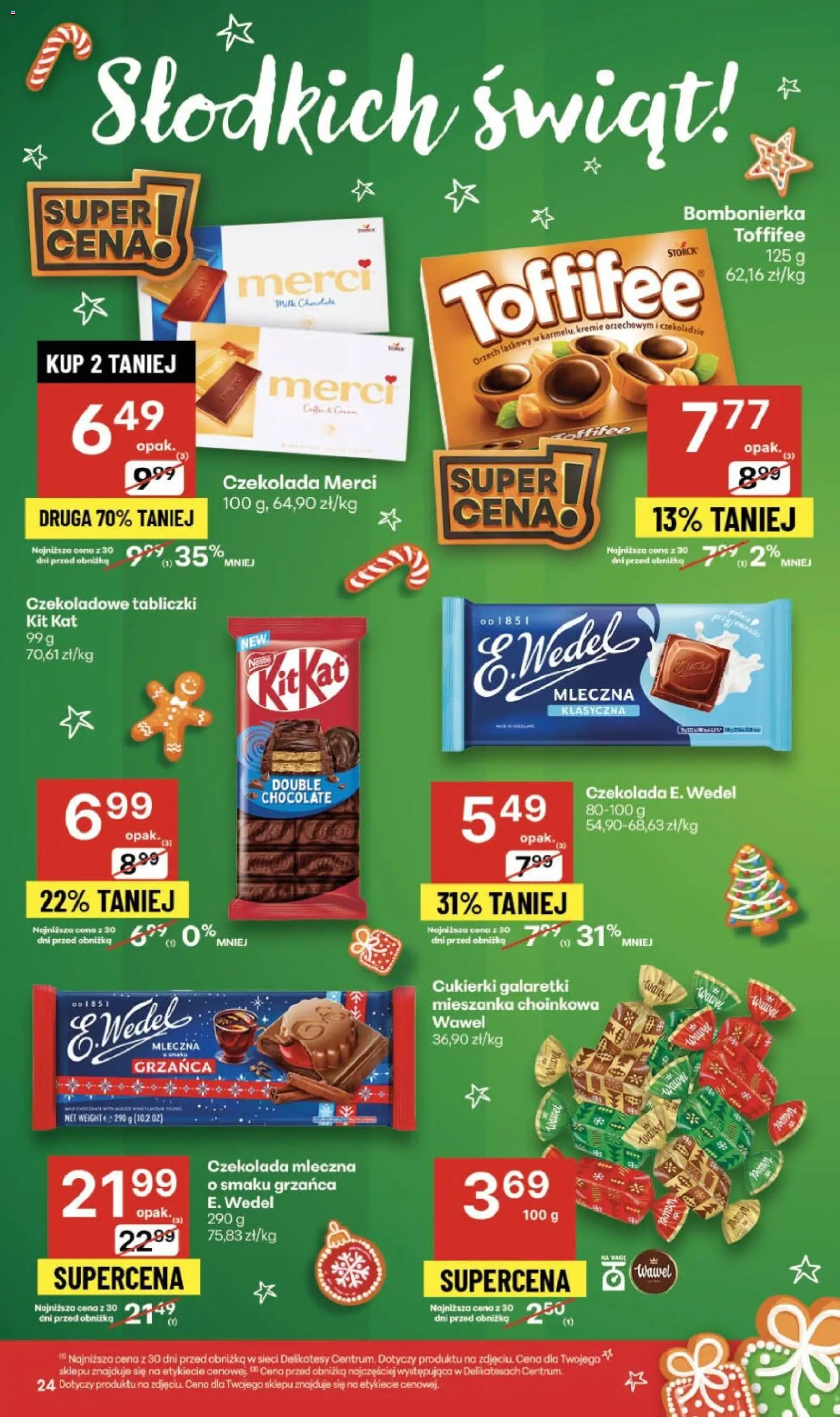 Delikatesy Centrum Gazetka - Sklepy Własne od 04.12.2025 | Strona: 24 | Produkty: Delikatesy, Czekolada, Cukierki galaretki, Cukierki