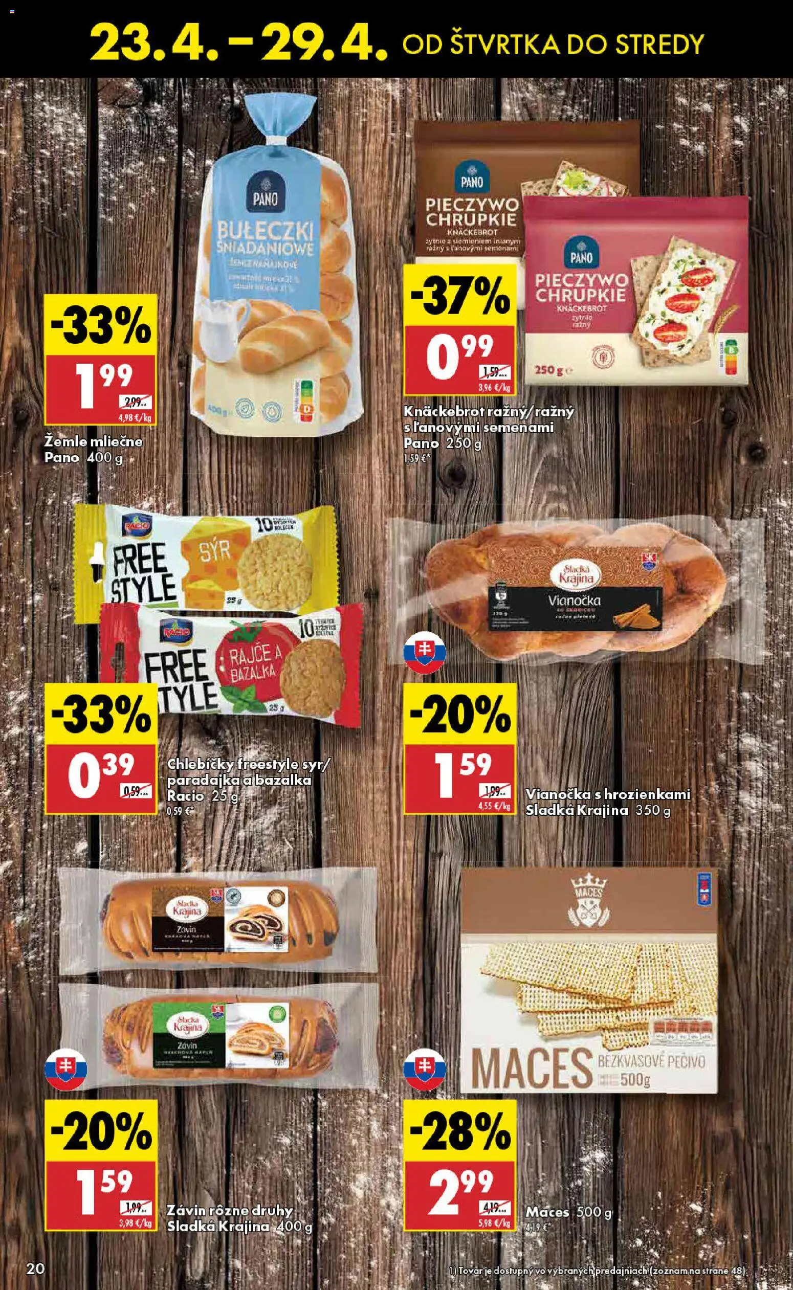 Nové Biedronka akcie – leták je platný od 23.04.2026 | Strana: 20 | Produkty: Vianočka, Závin