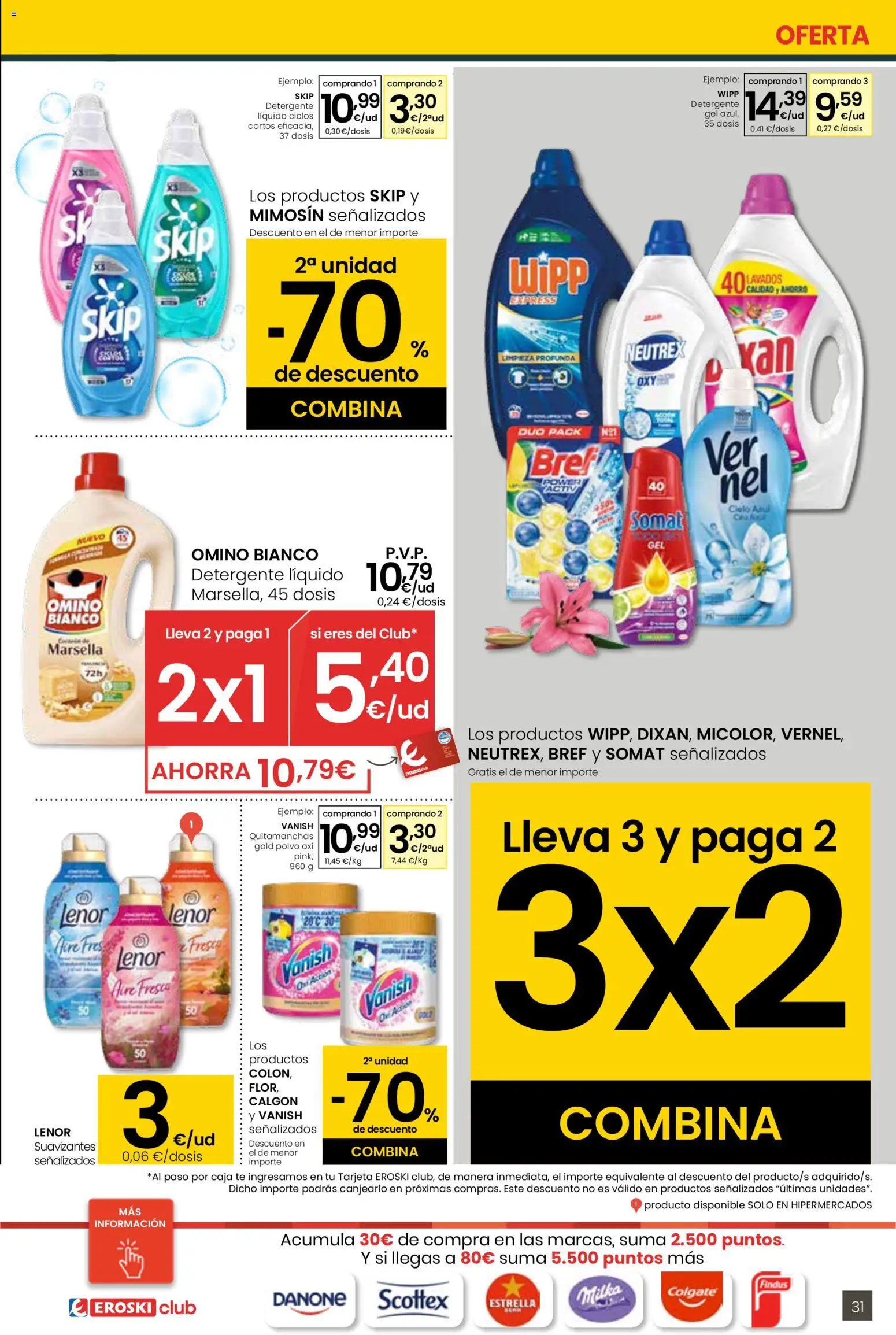 Eroski - 3x2  │ válido desde el 30.10.2025 | Página: 31 | Productos: Polvo, Quitamanchas, Té, Detergente líquido
