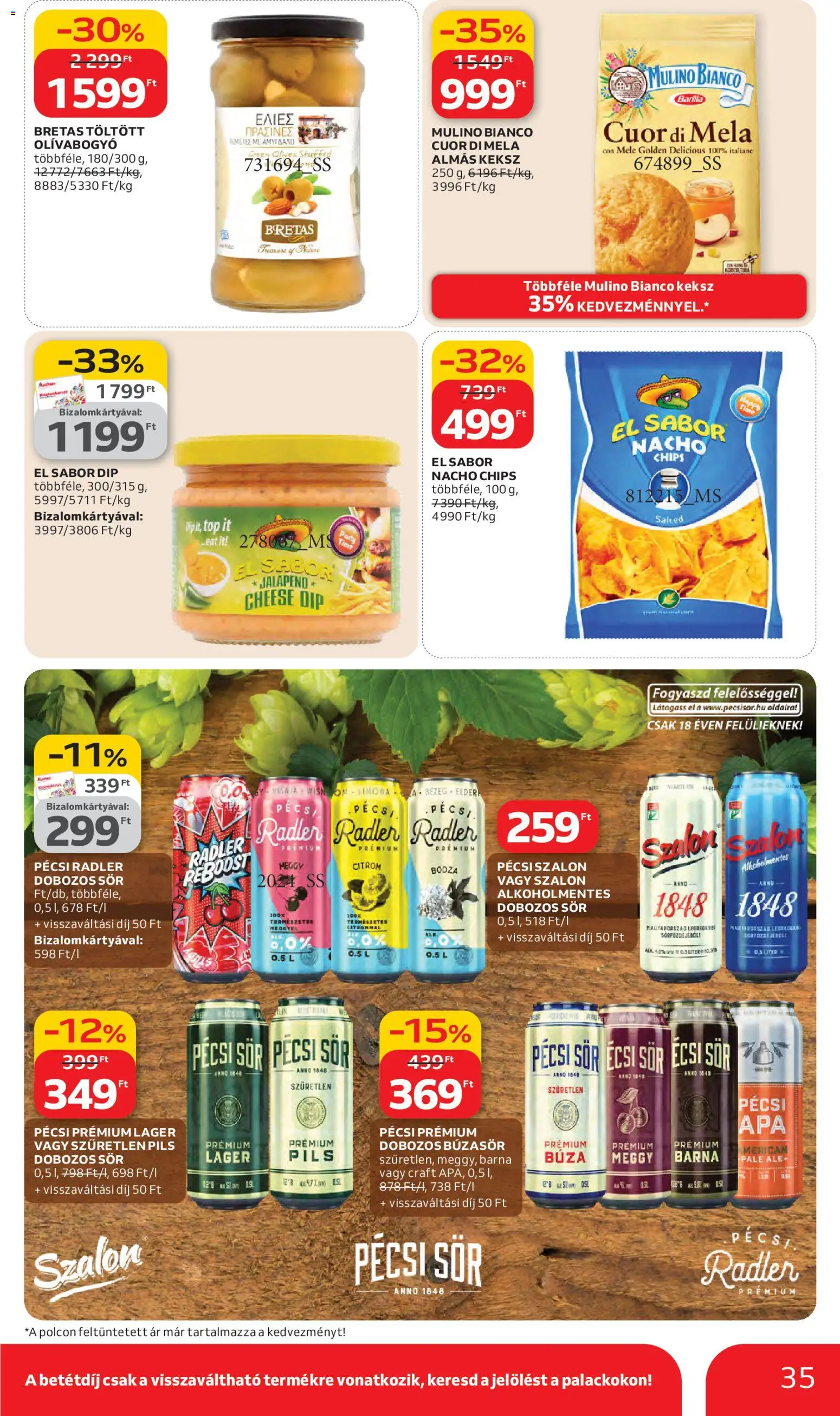 Auchan akciós ujság - amely érvényes a következő dátumtól: 05.03.2026 | Oldal: 35 | Termékek: Chips, Búzasör, Jalapeno, Keksz