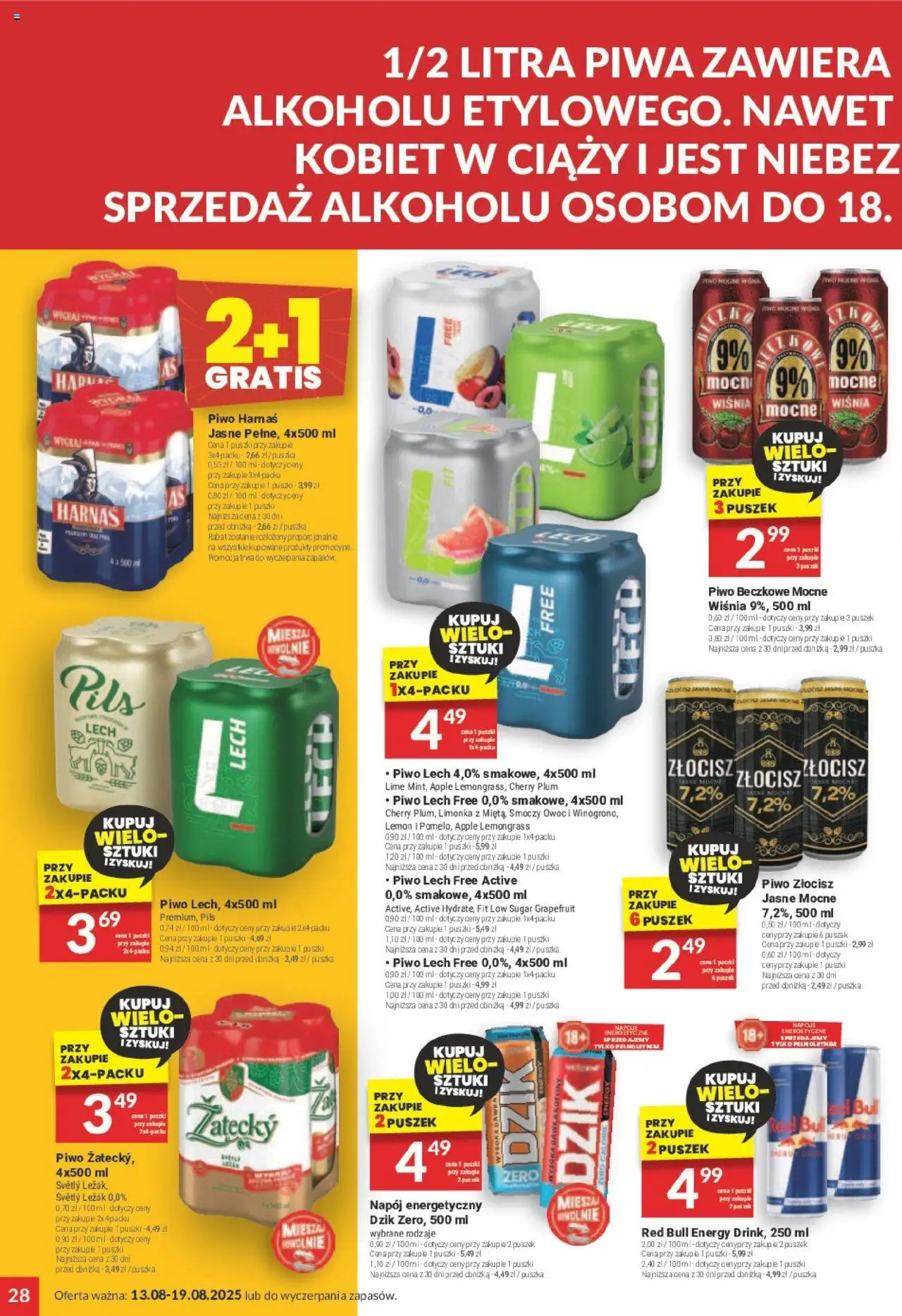Twój Market Gazetka od 13.08.2025 | Strona: 28 | Produkty: Red bull, Napoje, Smoczy owoc, Leżak