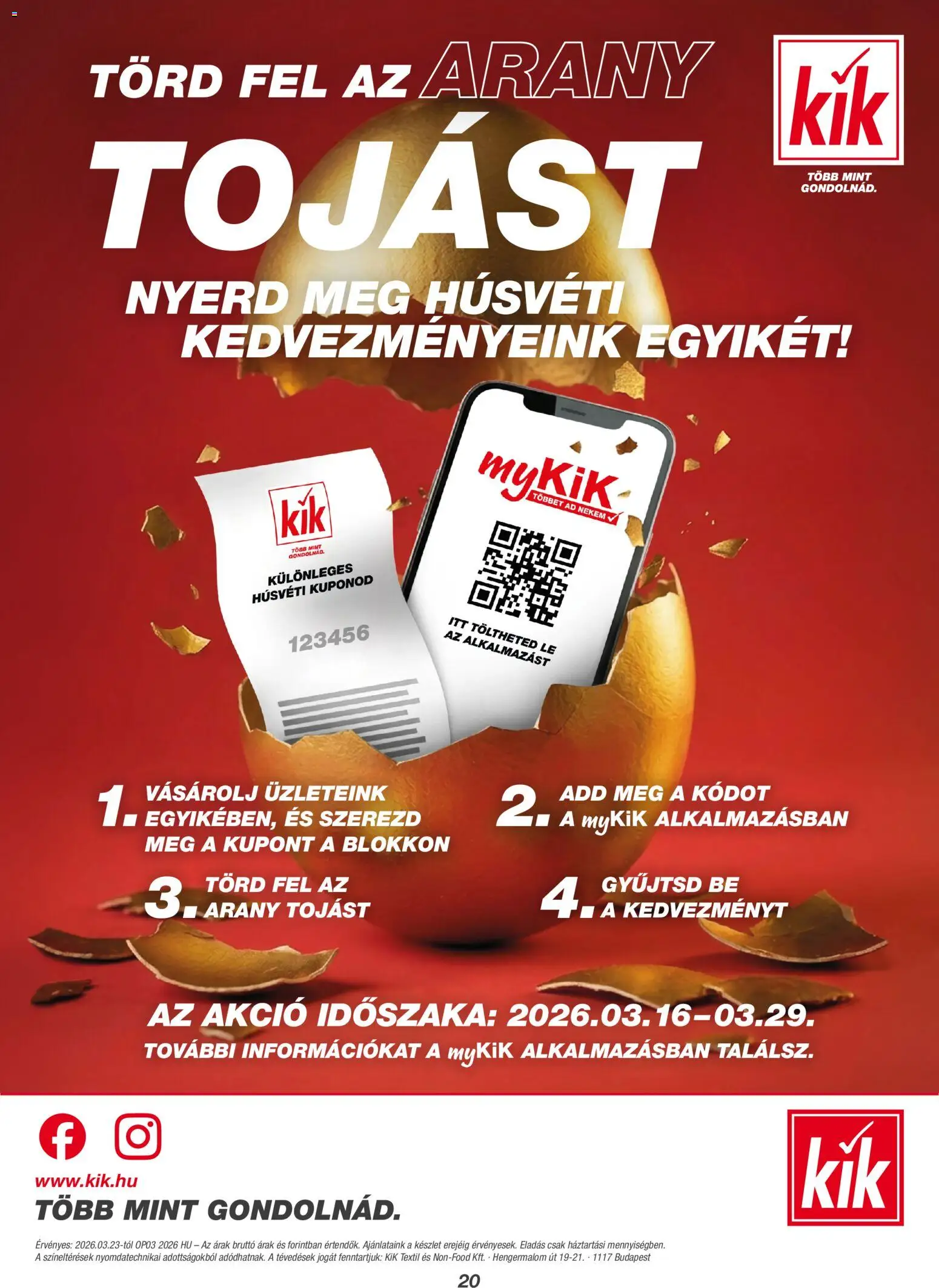 Kik akciós ujság - amely érvényes a következő dátumtól: 23.03.2026 | Oldal: 20