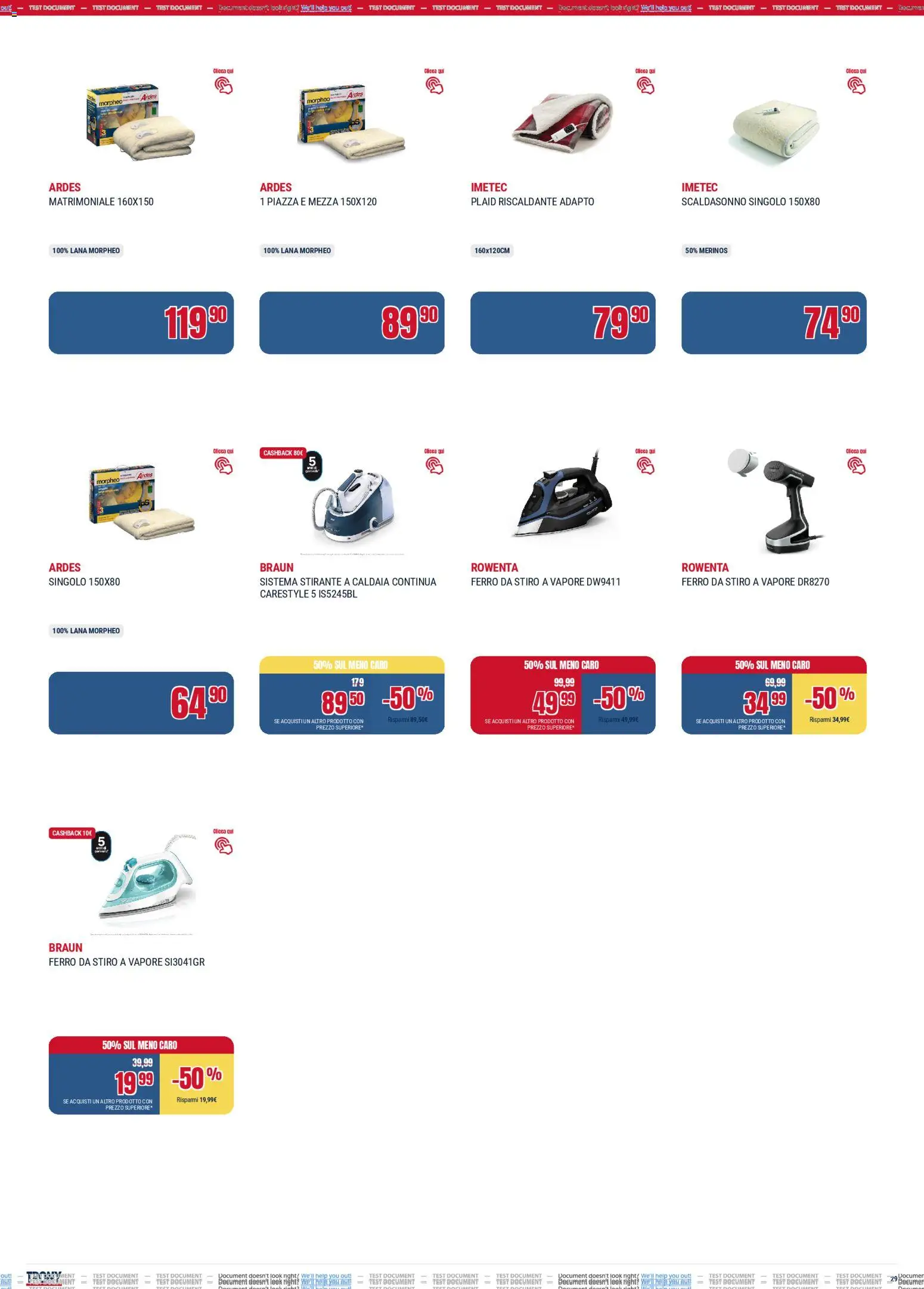 Volantino Trony del 04.12.2025 | Pagina: 29 | Prodotti: Plaid, Caldaia, Ferro da stiro