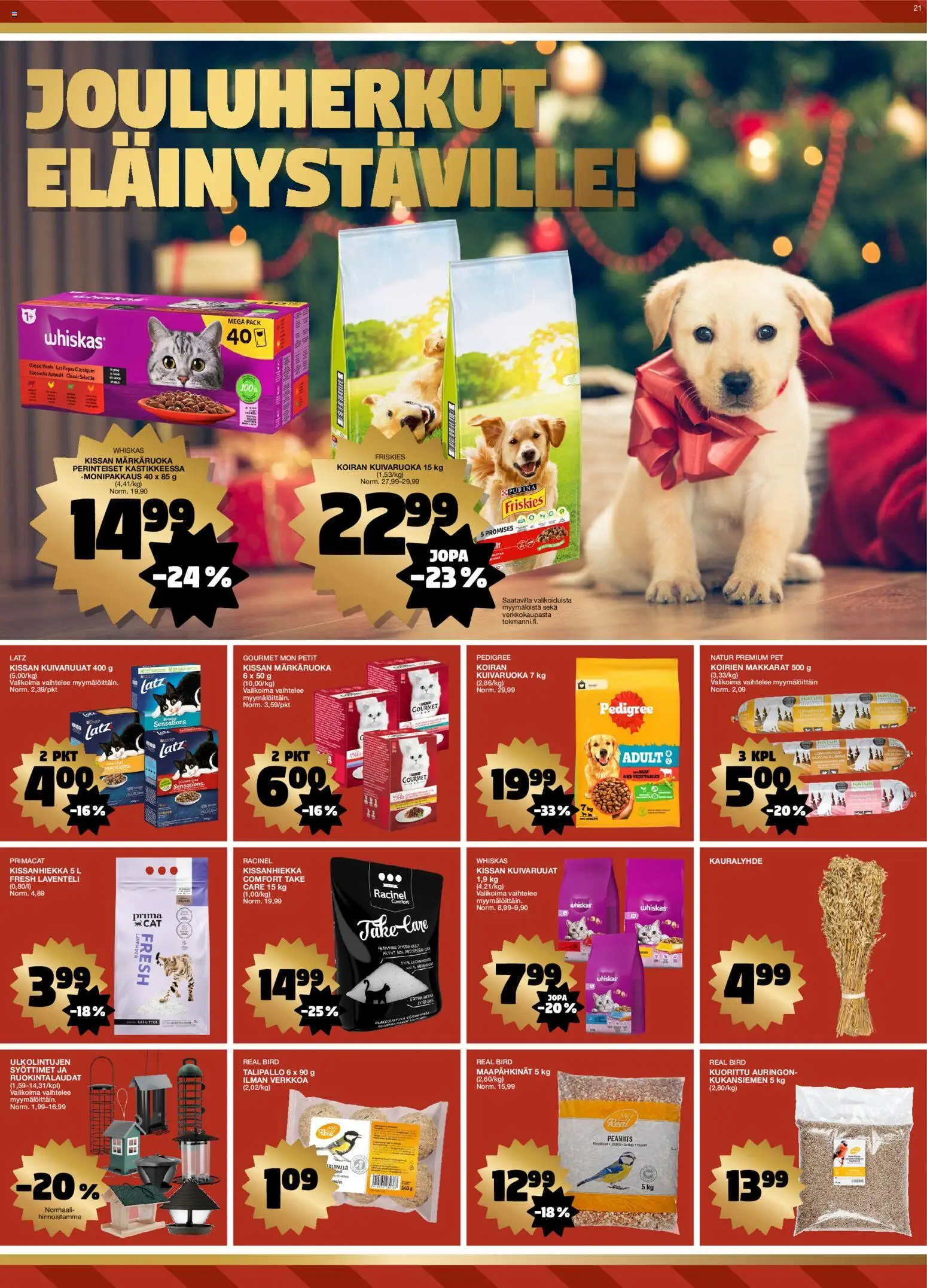 Tokmanni tarjoukset – voimassa 08.12.2025 alkaen | Sivu: 21 | Tuotteet: Maapähkinät, Kissanhiekka