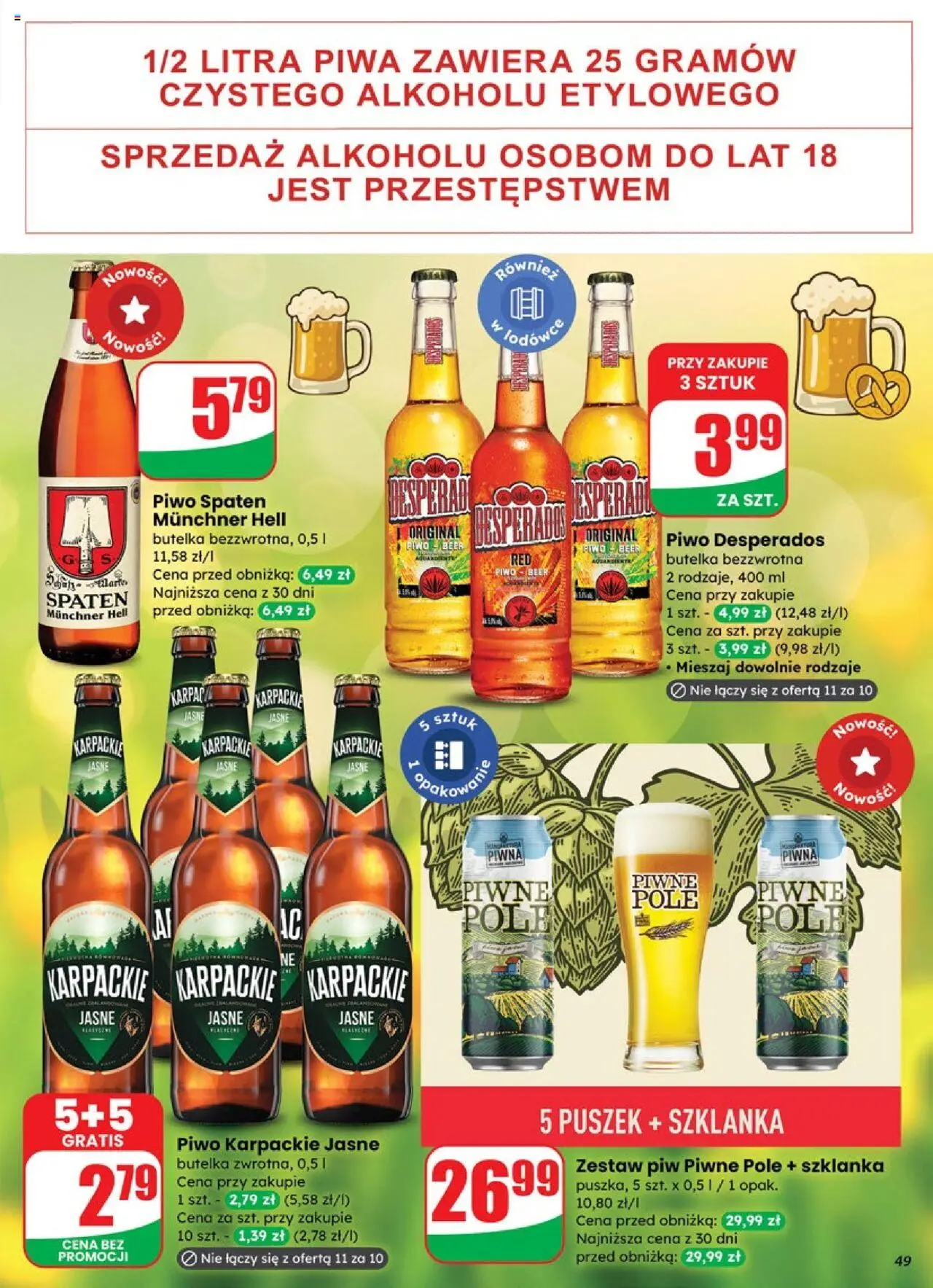 Dino Gazetka od 17.09.2025 | Strona: 49 | Produkty: Szklanka, Piwo Desperados, Piwo