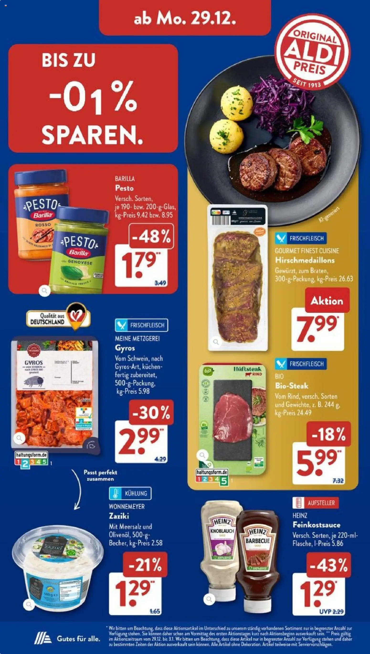 Aldi Süd Prospekt 	 – gültig ab 29.12.2025 | Seite: 10 | Produkte: Barilla pesto, Gyros, Knoblauch, Kuchen