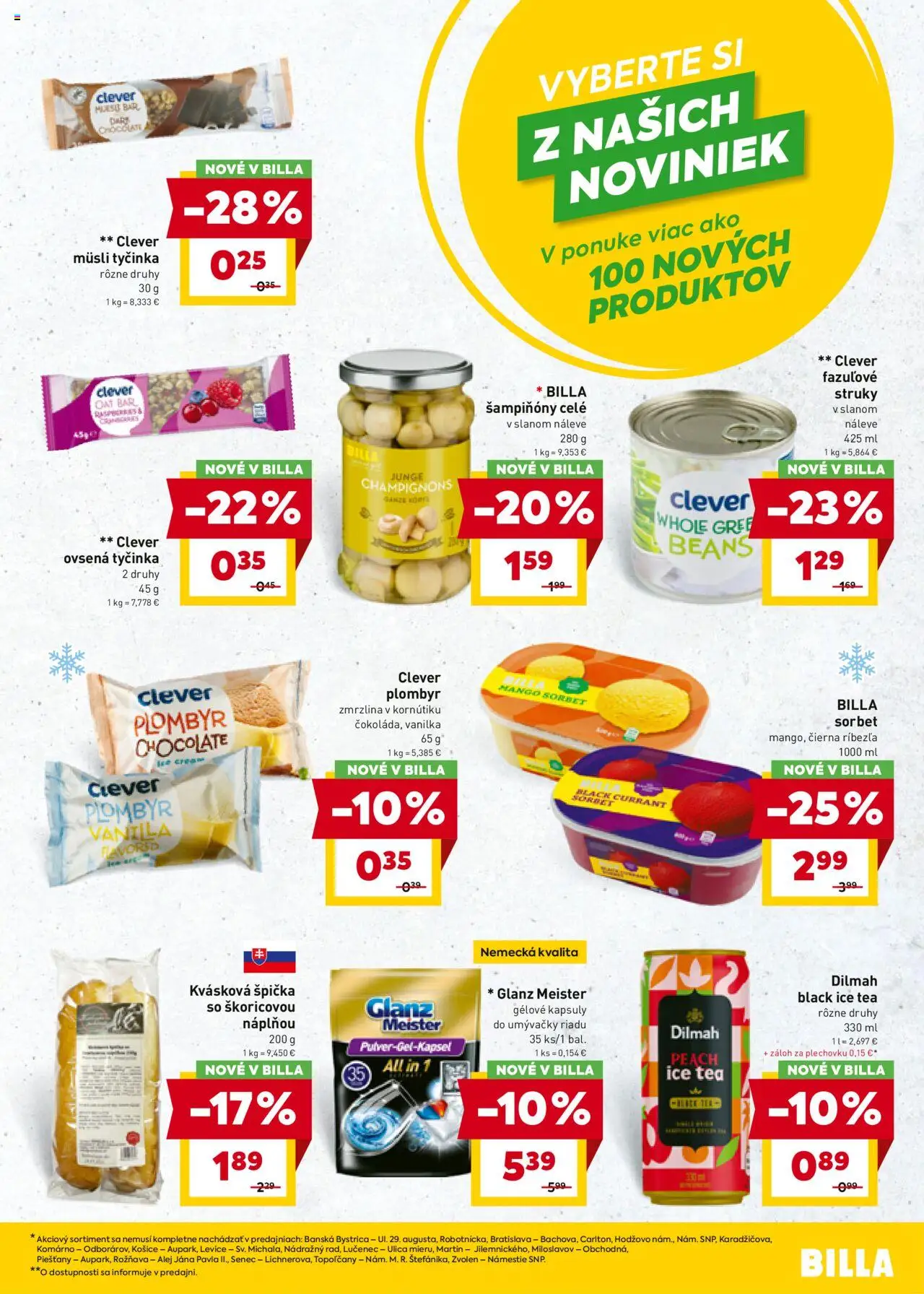 Billa leták │ platný od 23.07.2025 | Strana: 15 | Produkty: Zmrzlina, Sorbet, Kapsuly do umývačky riadu, Mango