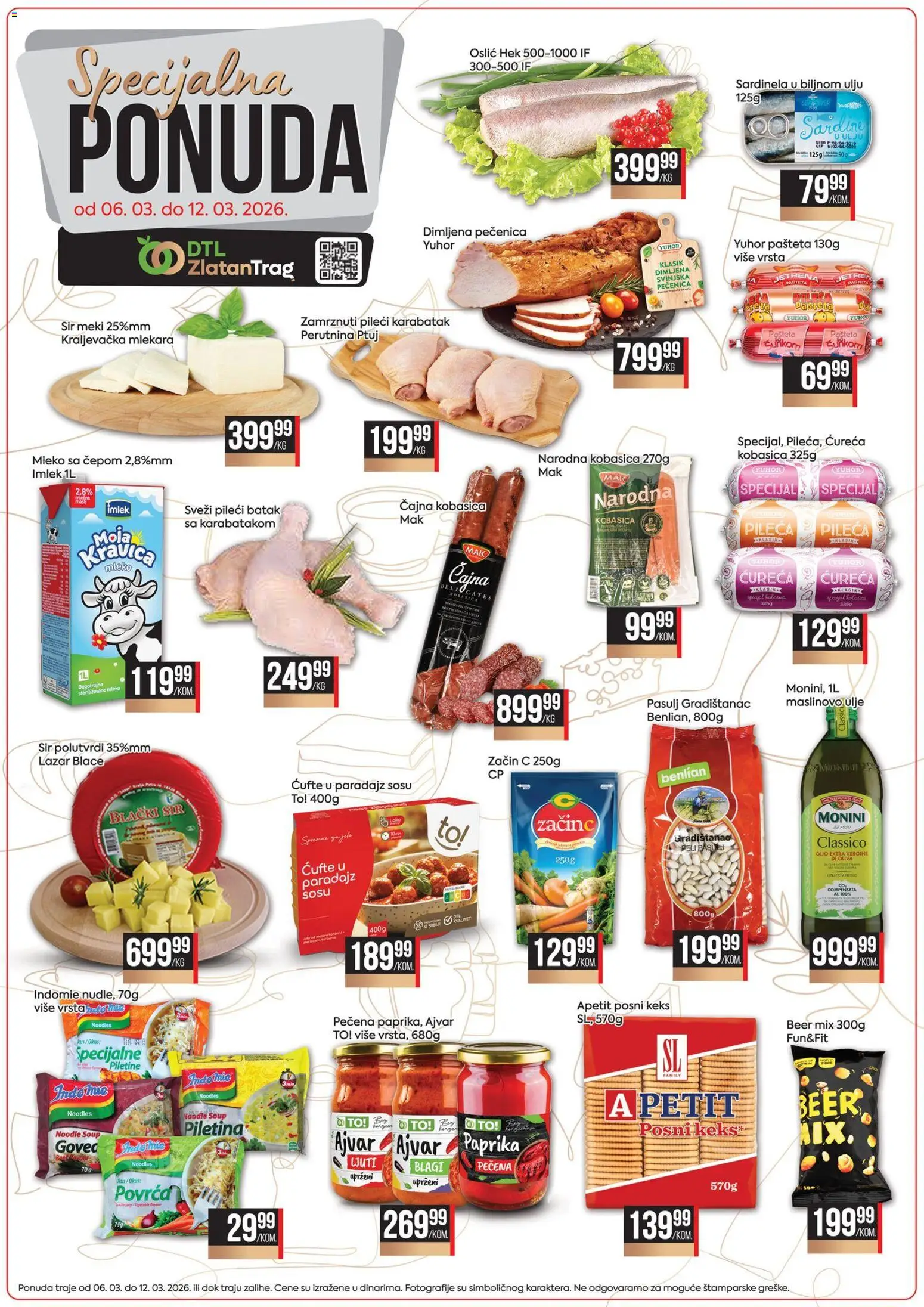 Zlatan Trag katalog - važi od 06.03.2026 | Strana: 2 | Proizvode: Oslić, Pileći batak, Perutnina Ptuj, Pečenica