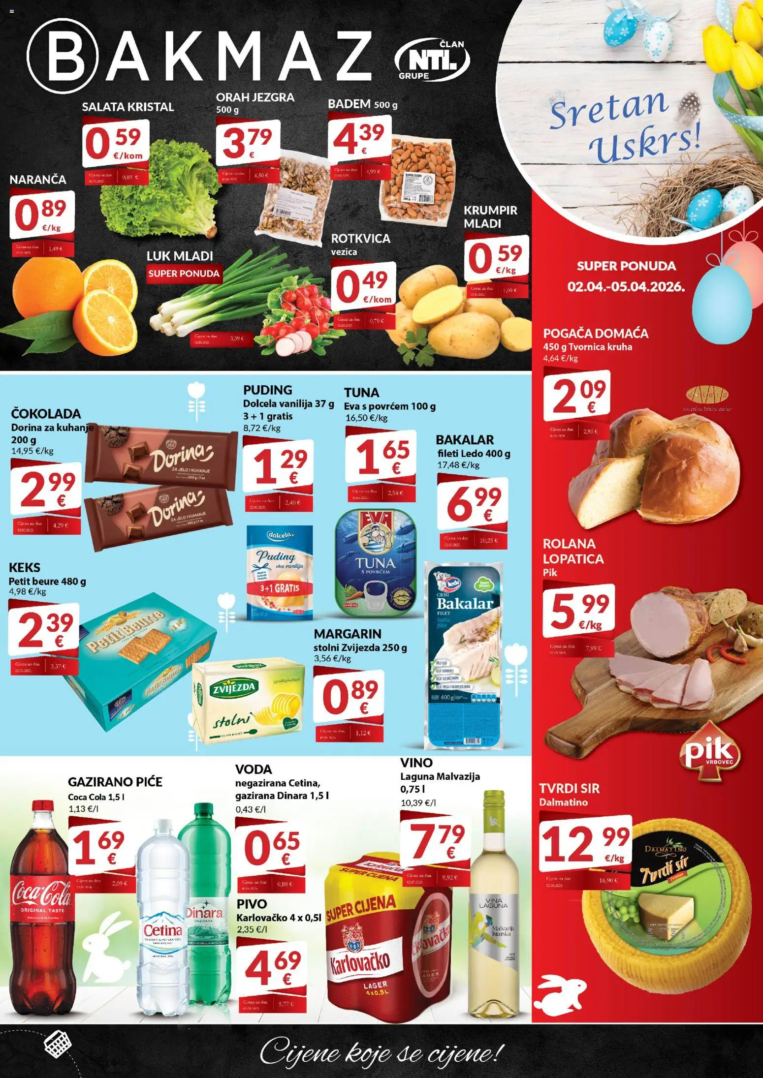 Bakmaz katalog | vrijedi od 02.04.2026 | Stranica: 1 | Proizvodi: Coca cola, Petit Beurre, Keks, Salata