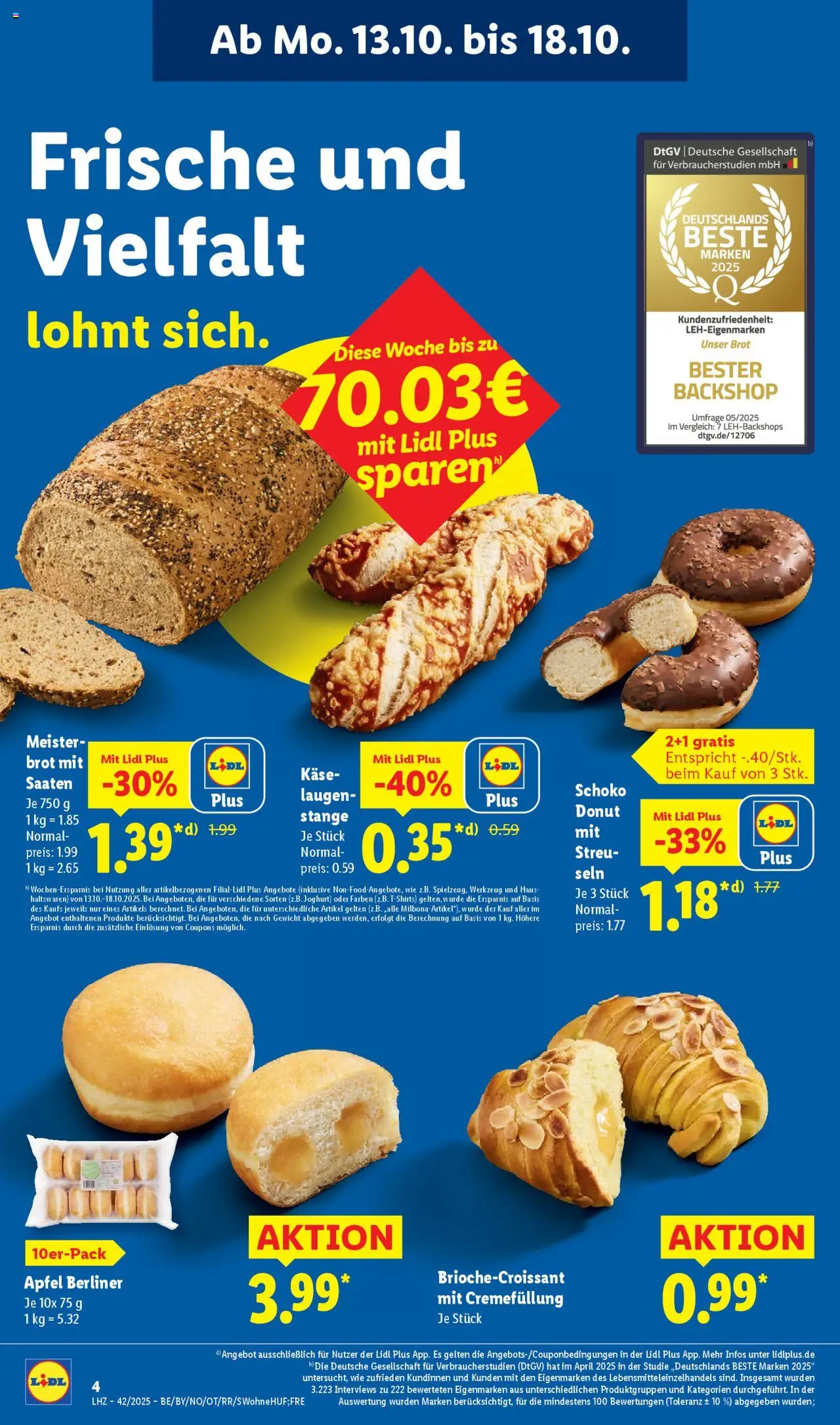 Lidl Prospekt Uffenheim – gültig ab 13.10.2025 | Seite: 10 | Produkte: Berliner, Gewicht, Käse, Joghurt