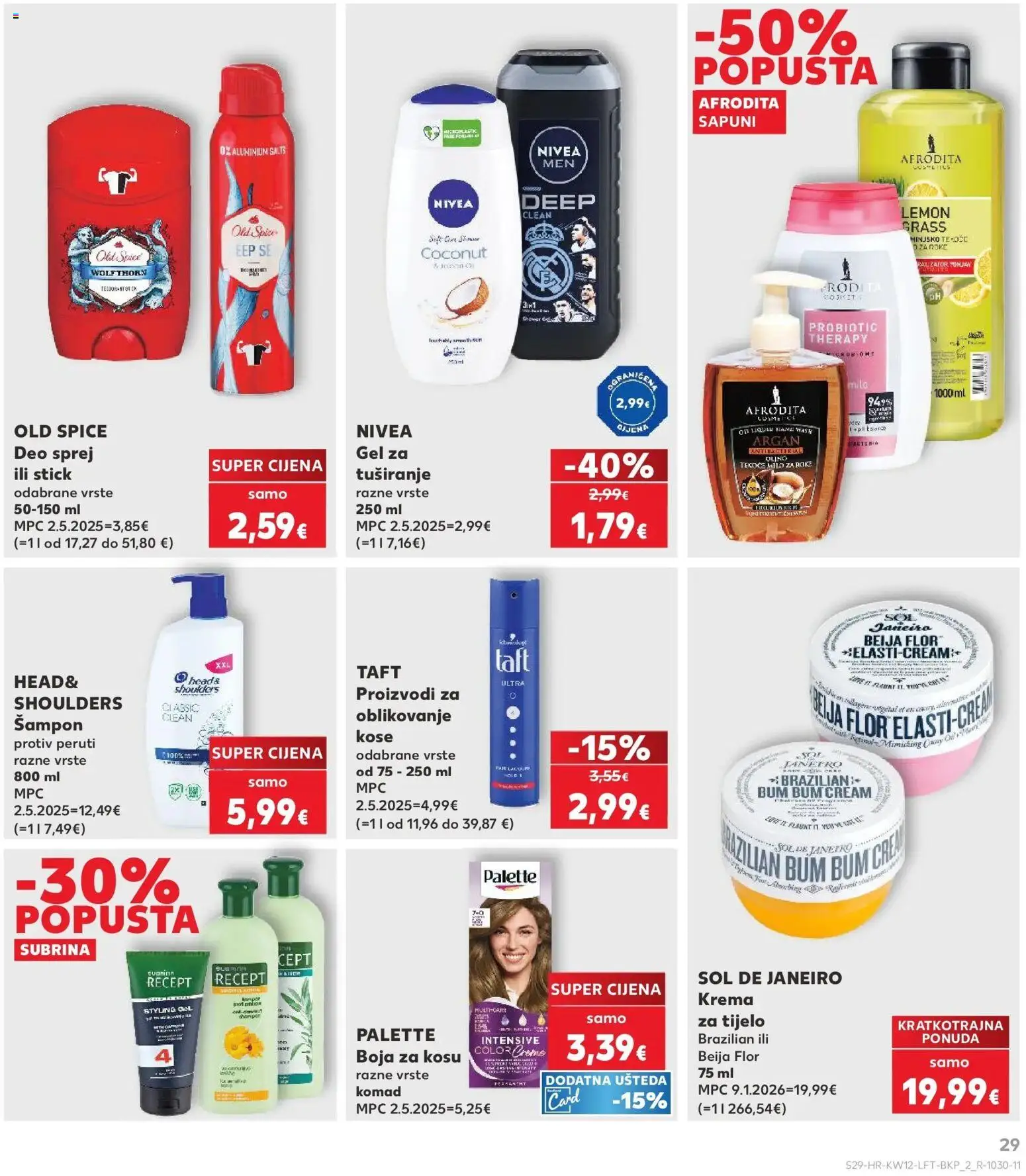 Kaufland katalog | vrijedi od 17.03.2026 | Stranica: 29 | Proizvodi: Gel za tuširanje, Krema, Nivea, Old Spice