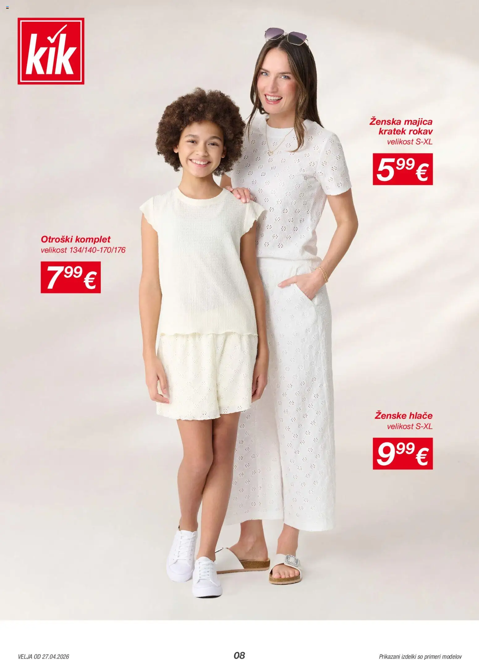 Novi Kik katalog ponudbe – veljaven od 27.04.2026 | Stran: 8 | Izdelki: Majica, Hlace