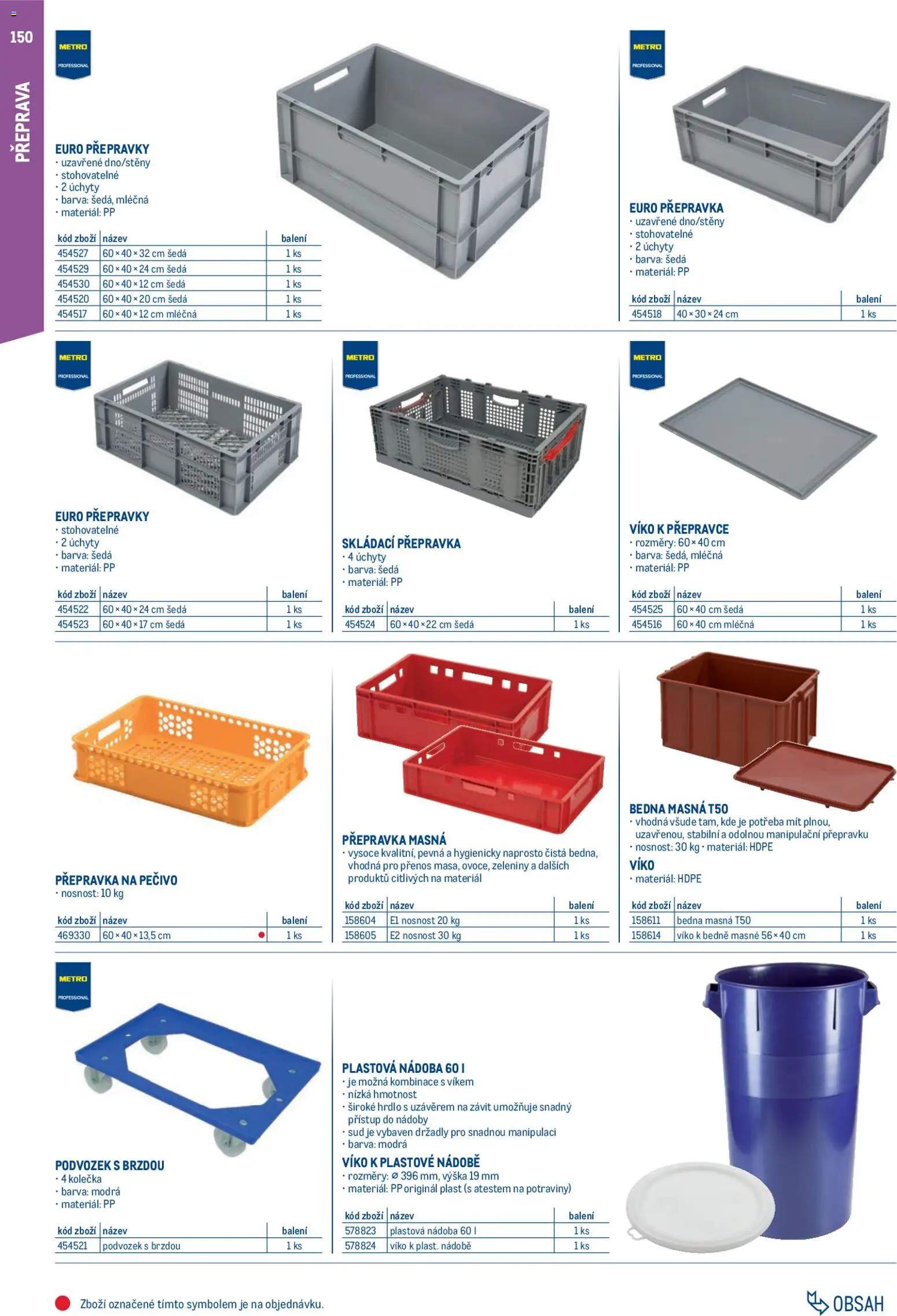 Makro leták - Gastro vybavení a zařízení od 01.02.2026 | Strana: 150 | Produkty: Skládací přepravka, Přepravka, Pečivo, Potraviny
