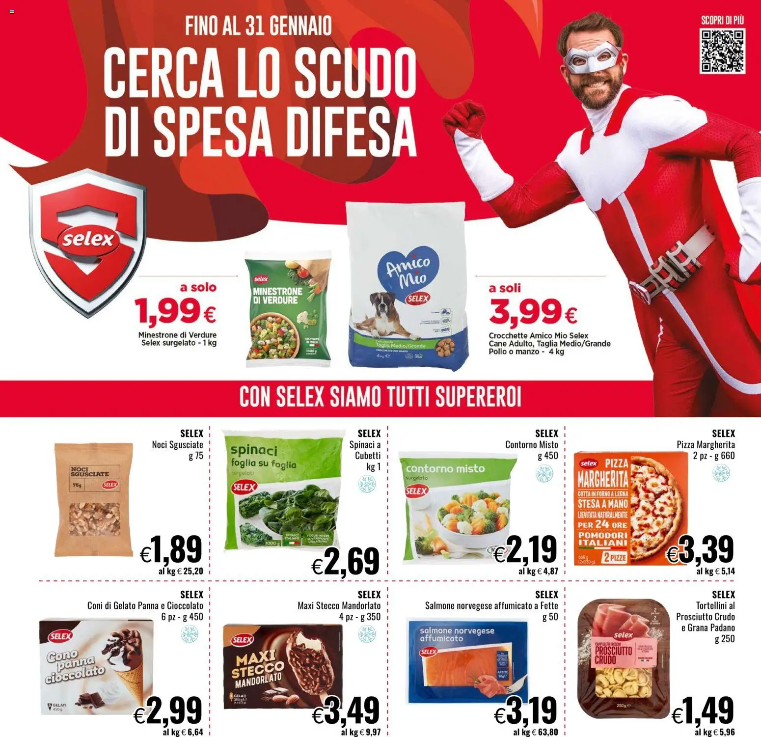 Volantino Famila del 08.01.2026 | Pagina: 16 | Prodotti: Prosciutto Crudo, Salmone, Gelato, Prosciutto