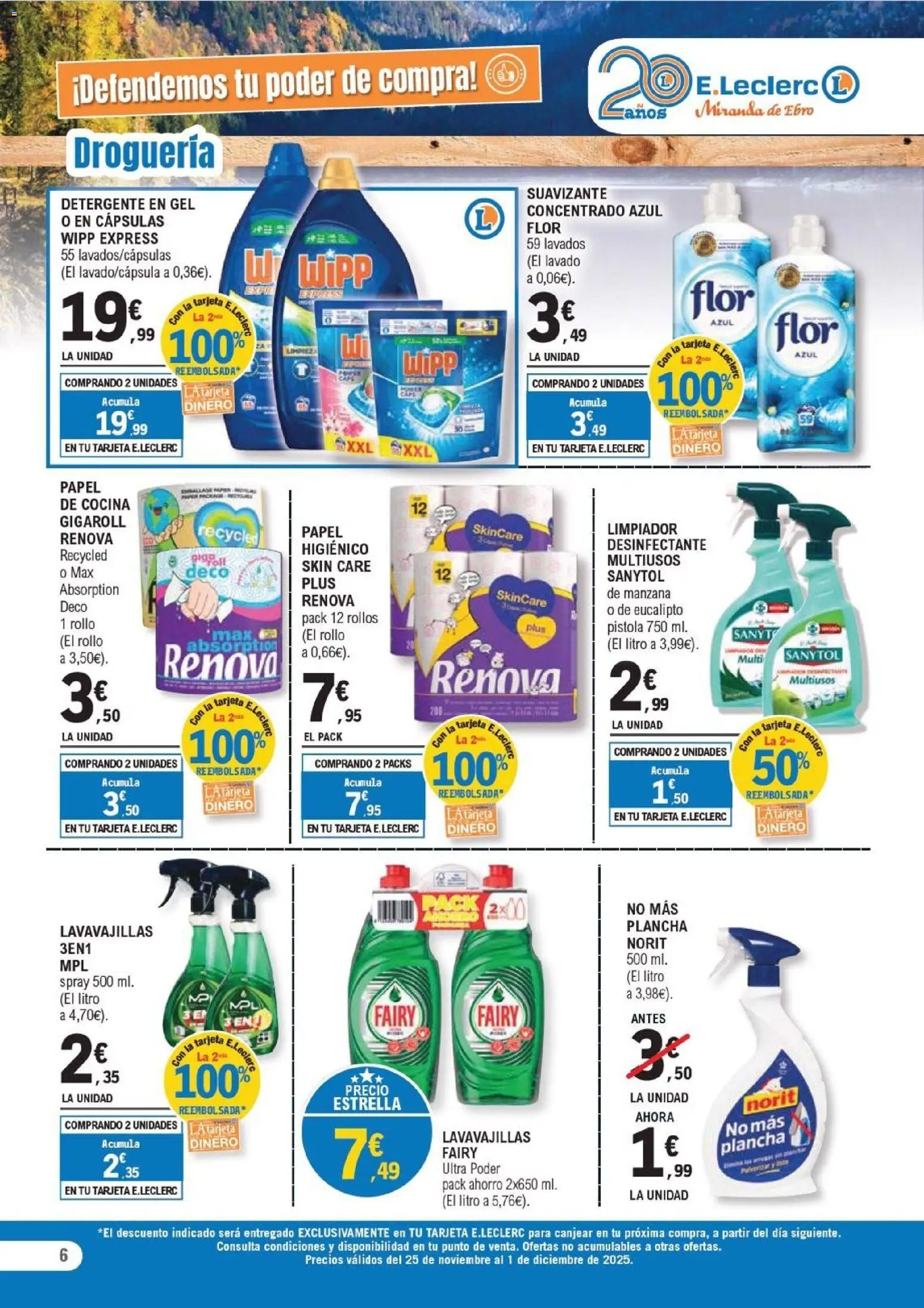 E.Leclerc Black Friday │ válido desde el 25.11.2025 | Página: 6 | Productos: Detergente, Suavizante, Lavavajillas, Plancha