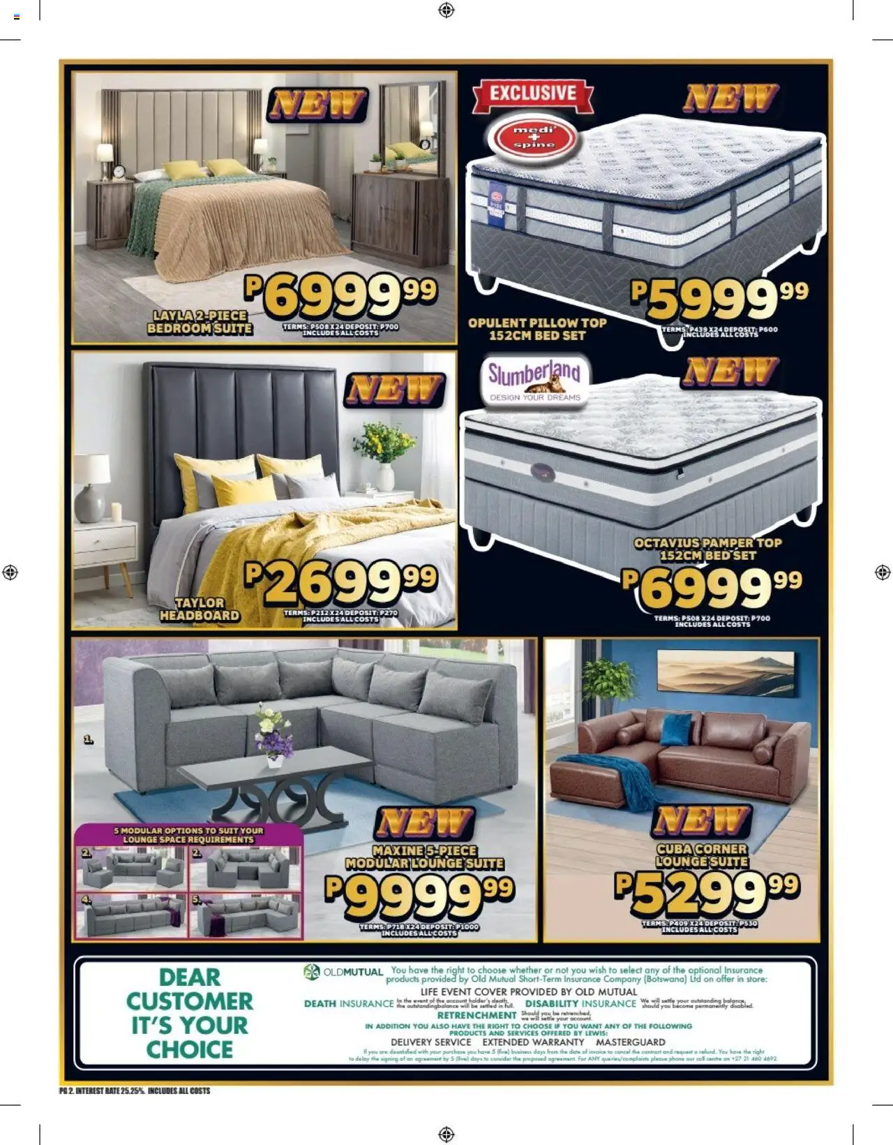 Lewis Stores - Botswana Leaflet │ valid from 11.08.2025 | Page: 2 | Products: Cover, Headboard, Pillow, Lounge suite