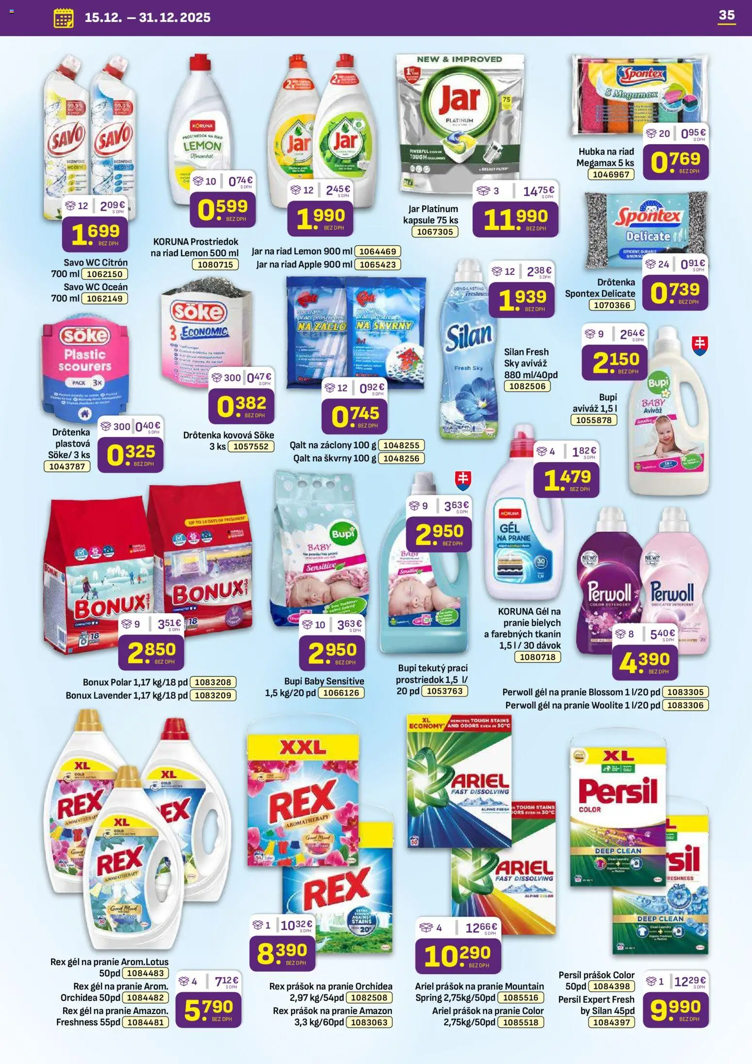 Nové Libex akcie – leták je platný od 15.12.2025 | Strana: 35 | Produkty: Záclony, Woolite, Bonux, Orchidea