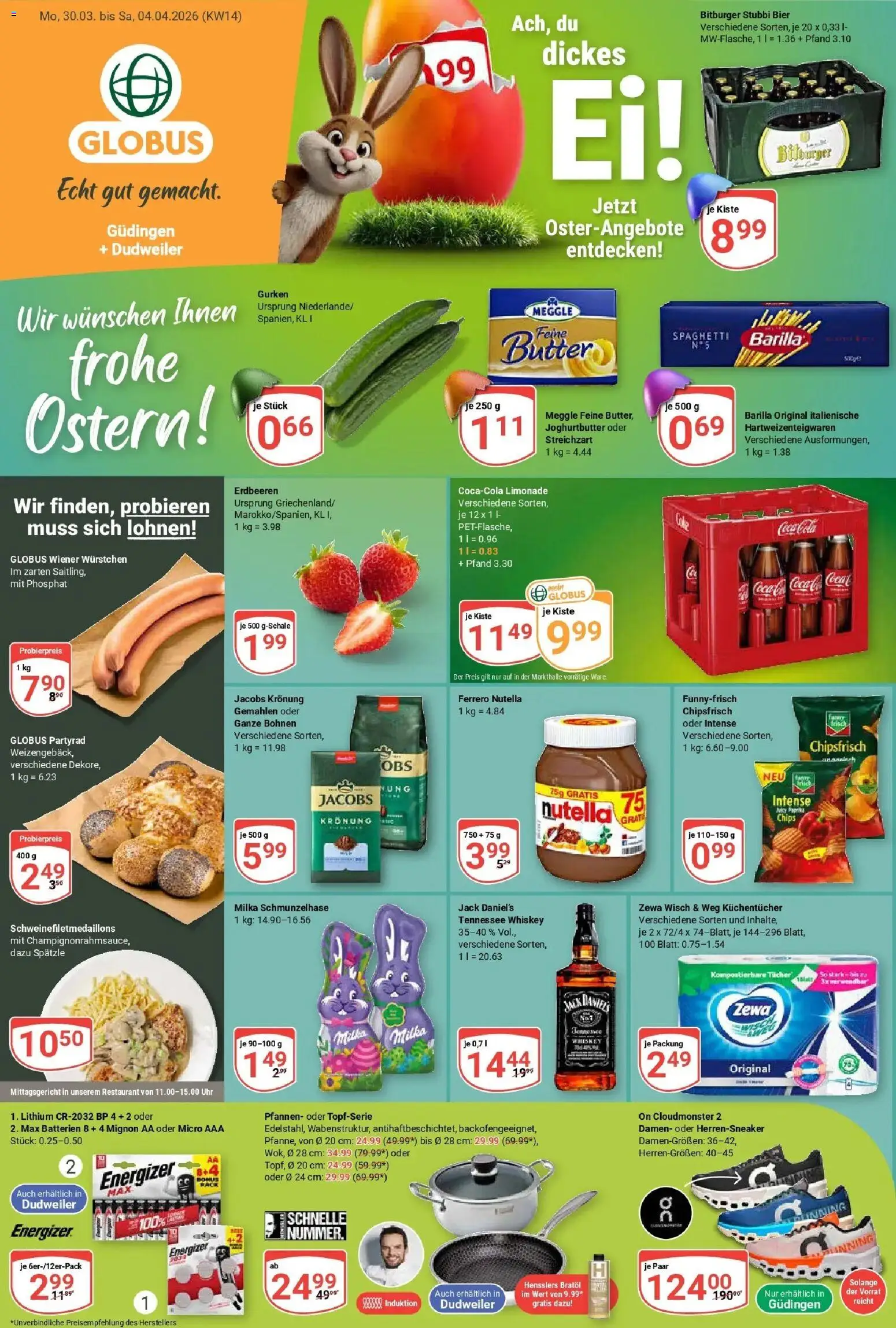 Globus prospekt Saarbrücken-Dudweiler	 – gültig ab 30.03.2026 | Seite: 7 | Produkte: Butter, Zewa, Jack Daniel's, Whiskey