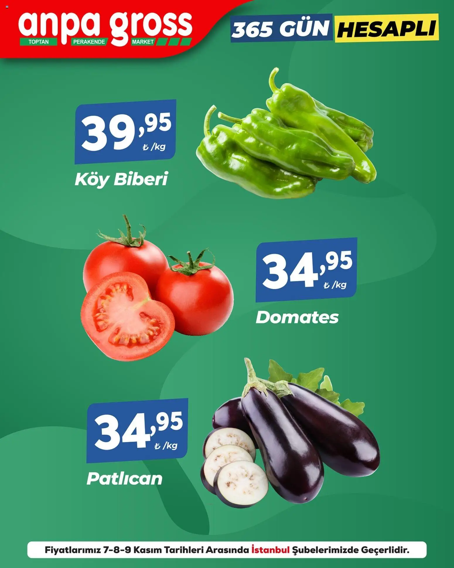 Anpa Gross Sebze ve meyve - 07.11.2025 tarihinden itibaren geçerlidir | Sayfa: 3 | Ürünler: Domates, Patlıcan