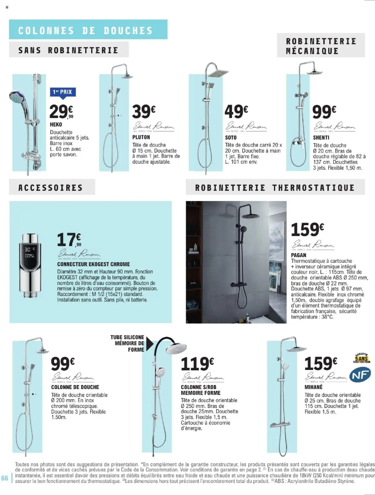 {H1} | Page: 66 | Produits: Connecteur, Porte, Douche, Cartouche