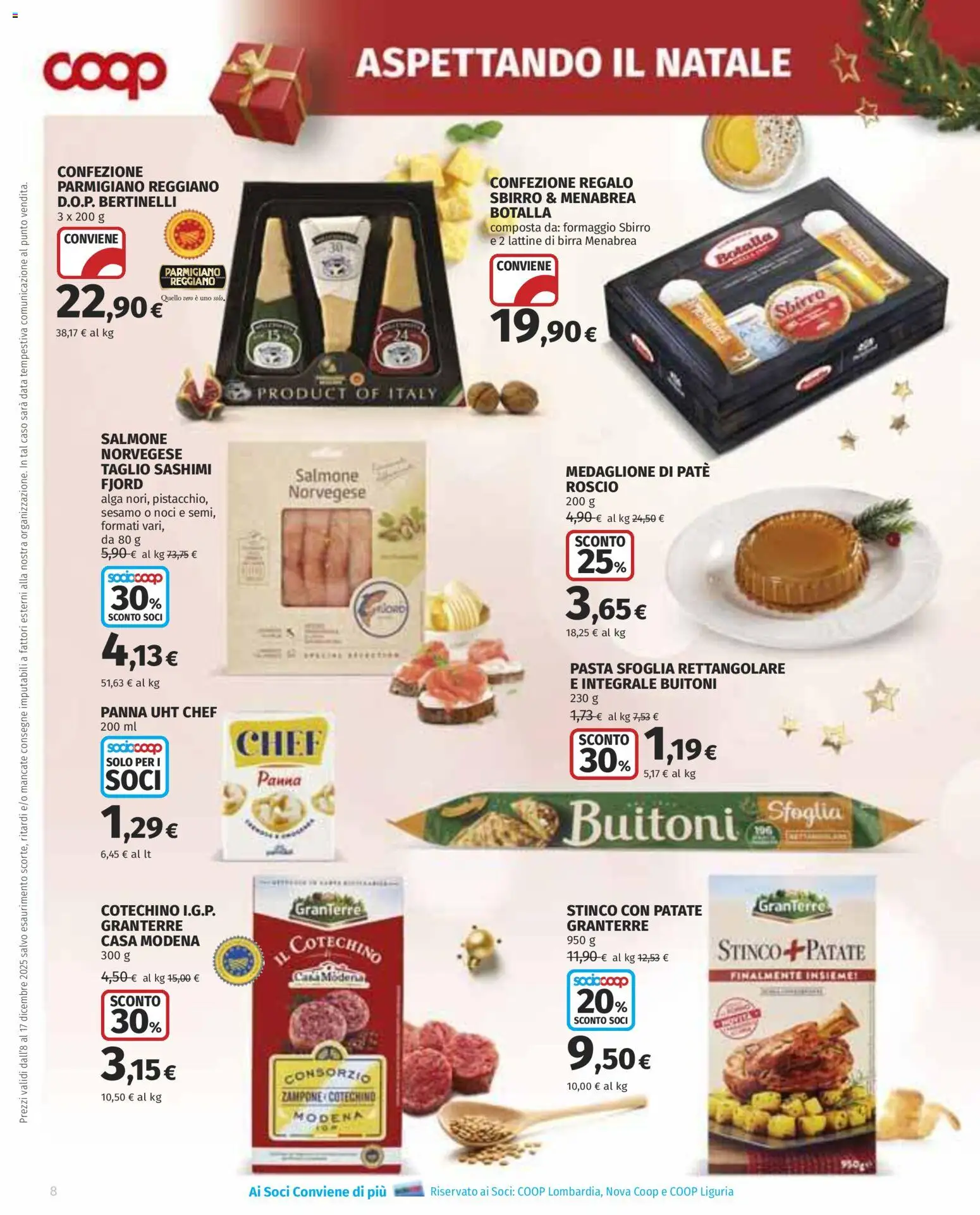 Volantino COOP del 08.12.2025 | Pagina: 8 | Prodotti: Pasta sfoglia, Patate, Parmigiano, Cotechino