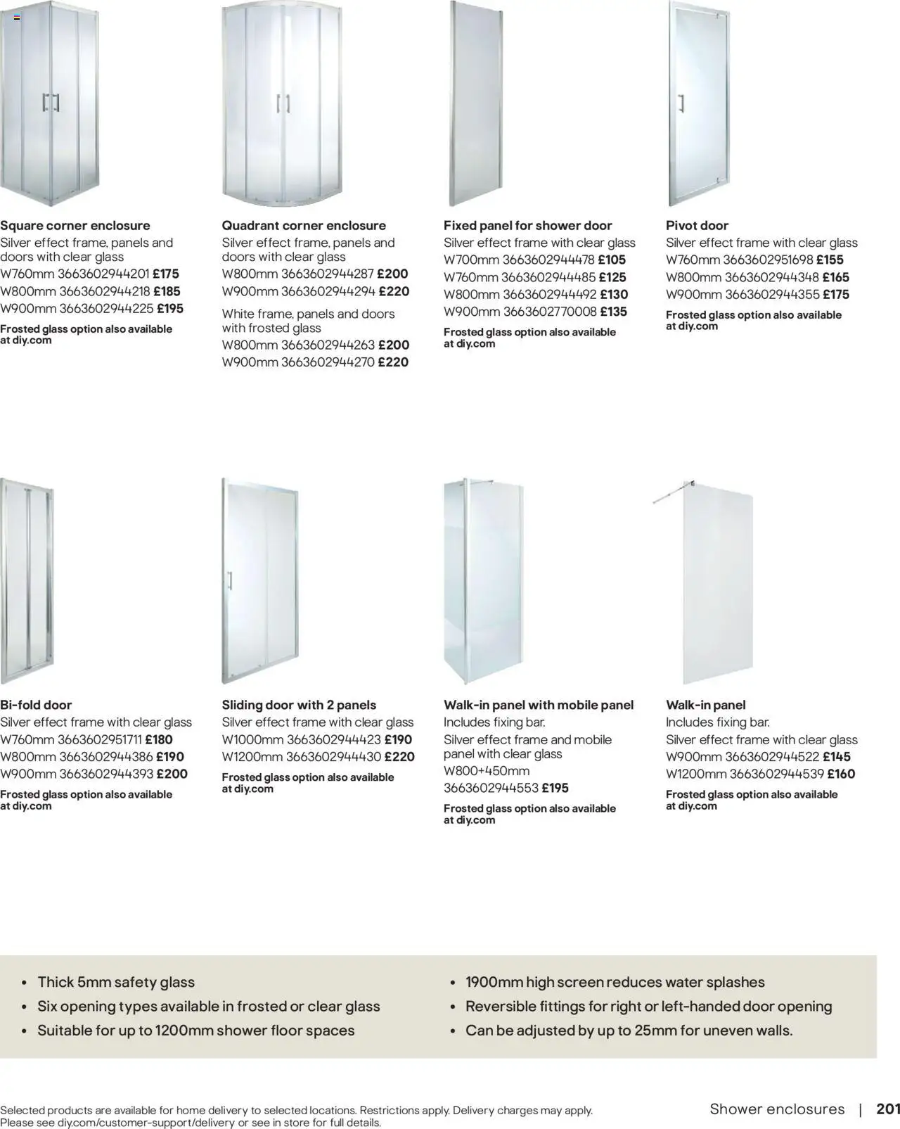  | Page: 201 | Products: Shower, Door, Glass doors, Doors