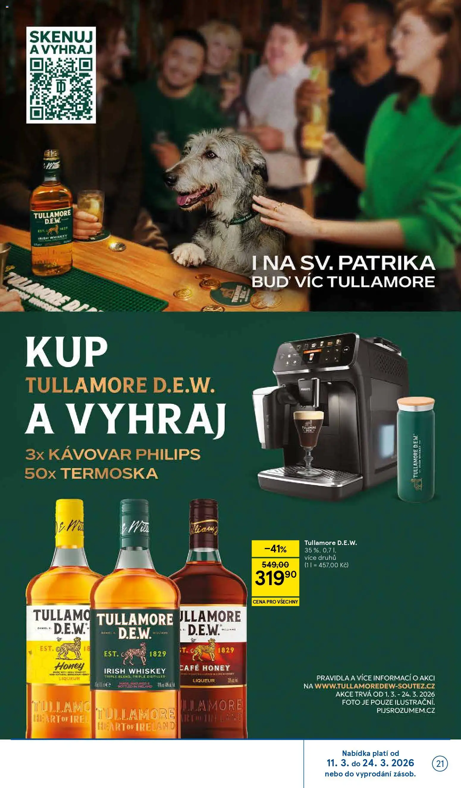 Tesco katalog - Jaro od 11.03.2026 | Strana: 21 | Produkty: Whiskey, Kávovar, Tullamore Dew