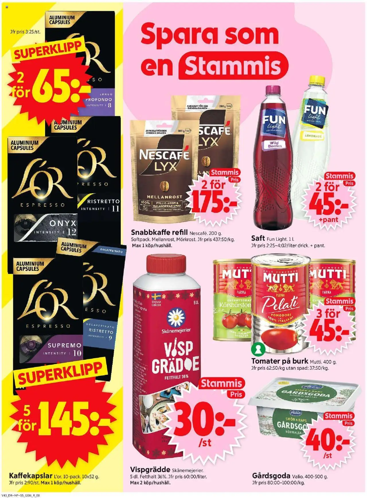 ICA Supermarket reklamblad aktuell från 20.10.2025 | Sida: 10 | Produkter: Kaffekapslar, Smör, Tomater, Vispgrädde